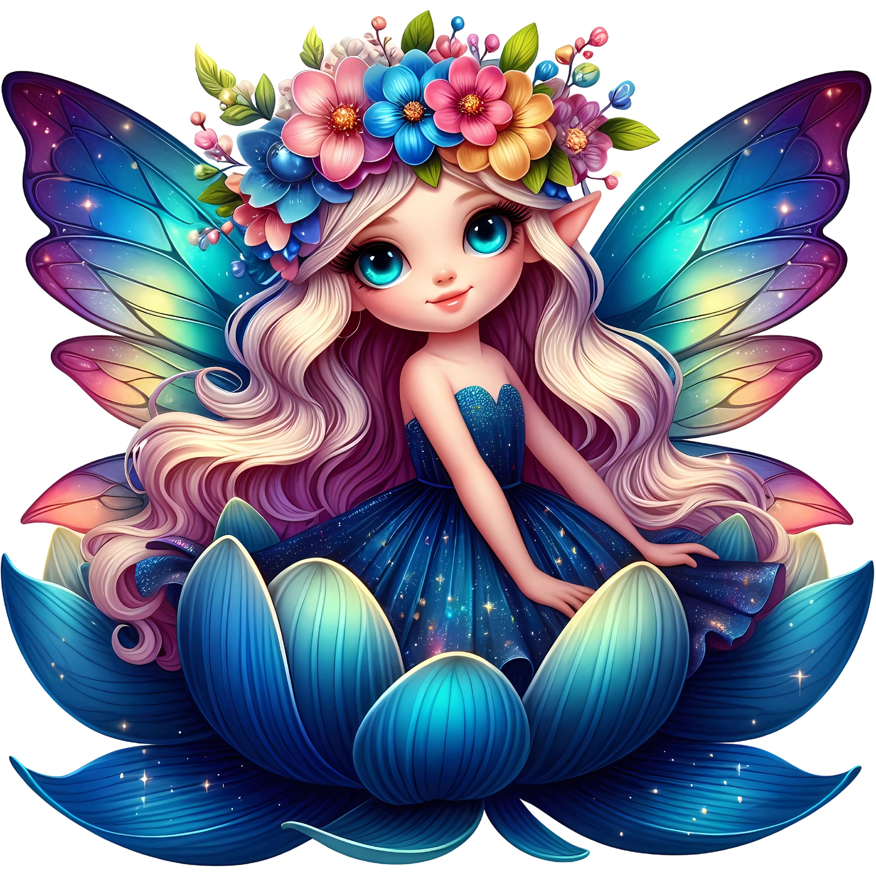 Bügelbild Fee Nachtblüte