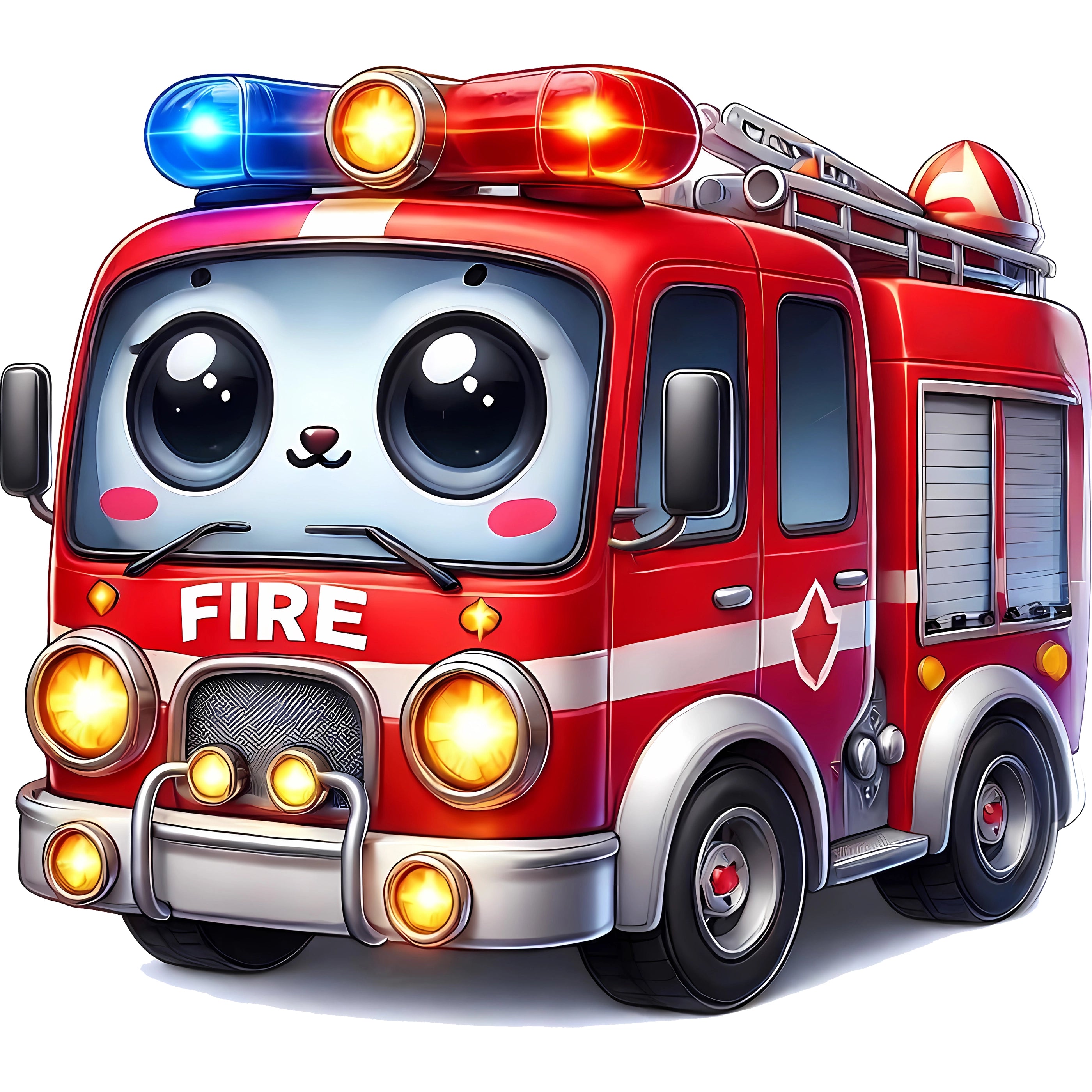 Bügelbild Feuerwehr Happy Firetruck
