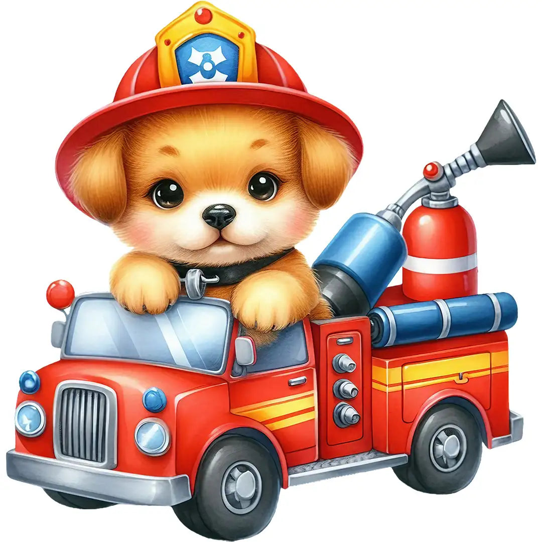 Bügelbild Feuerwehrhund Löschmeister Benny