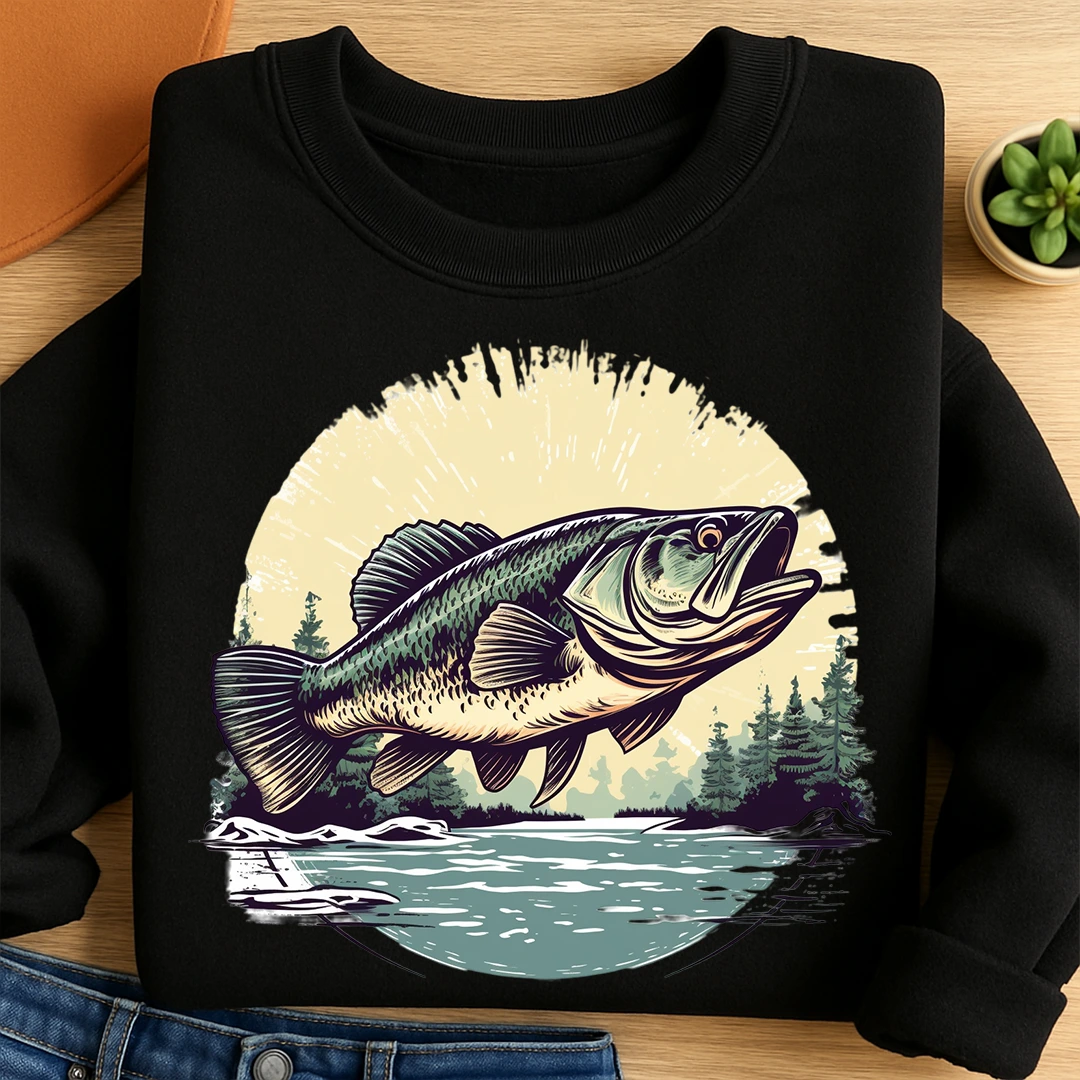 Bügelbild Fisch Angeln