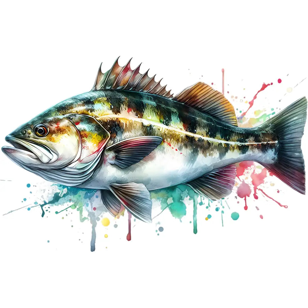 Bügelbild Fisch Anglertraum - S