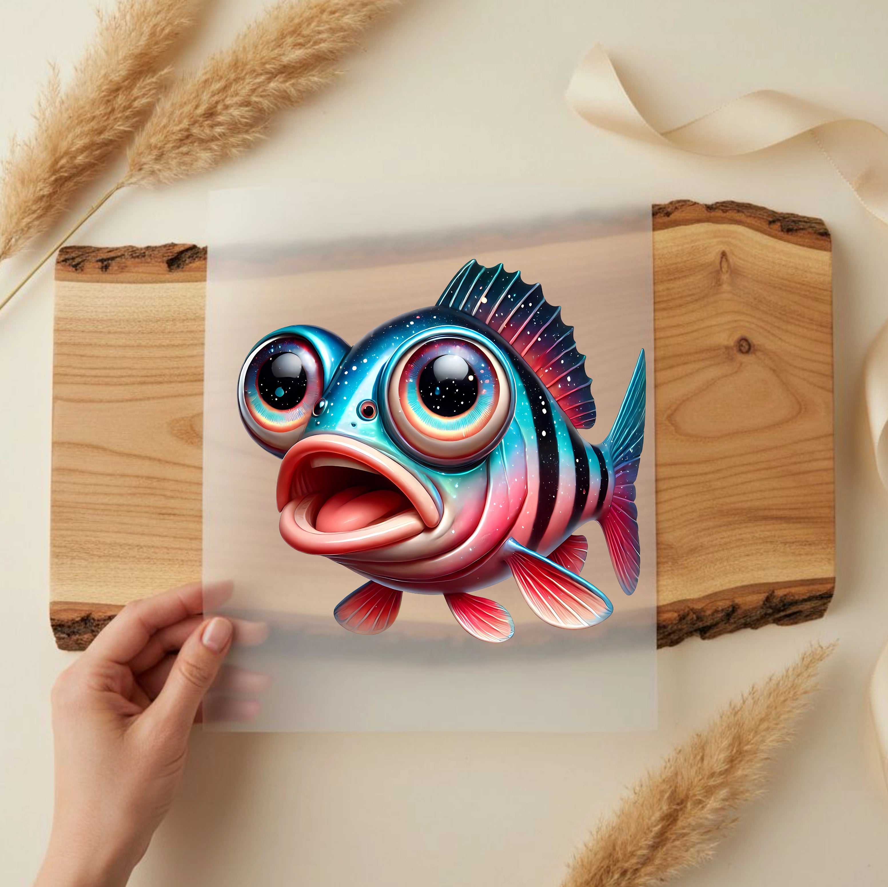 Bügelbild Fisch Mondlicht