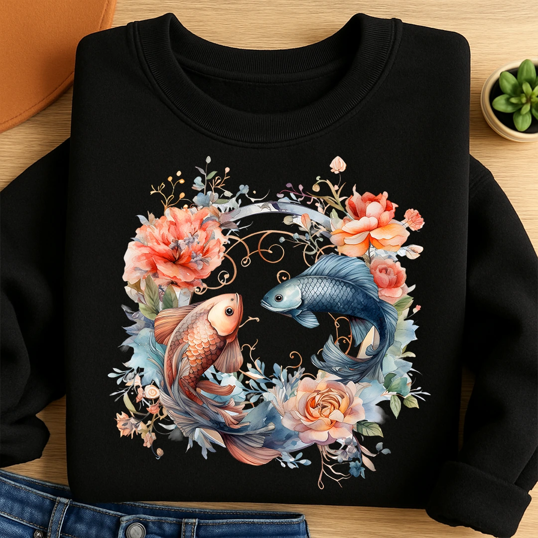 Bügelbild Fische Blütenrausch