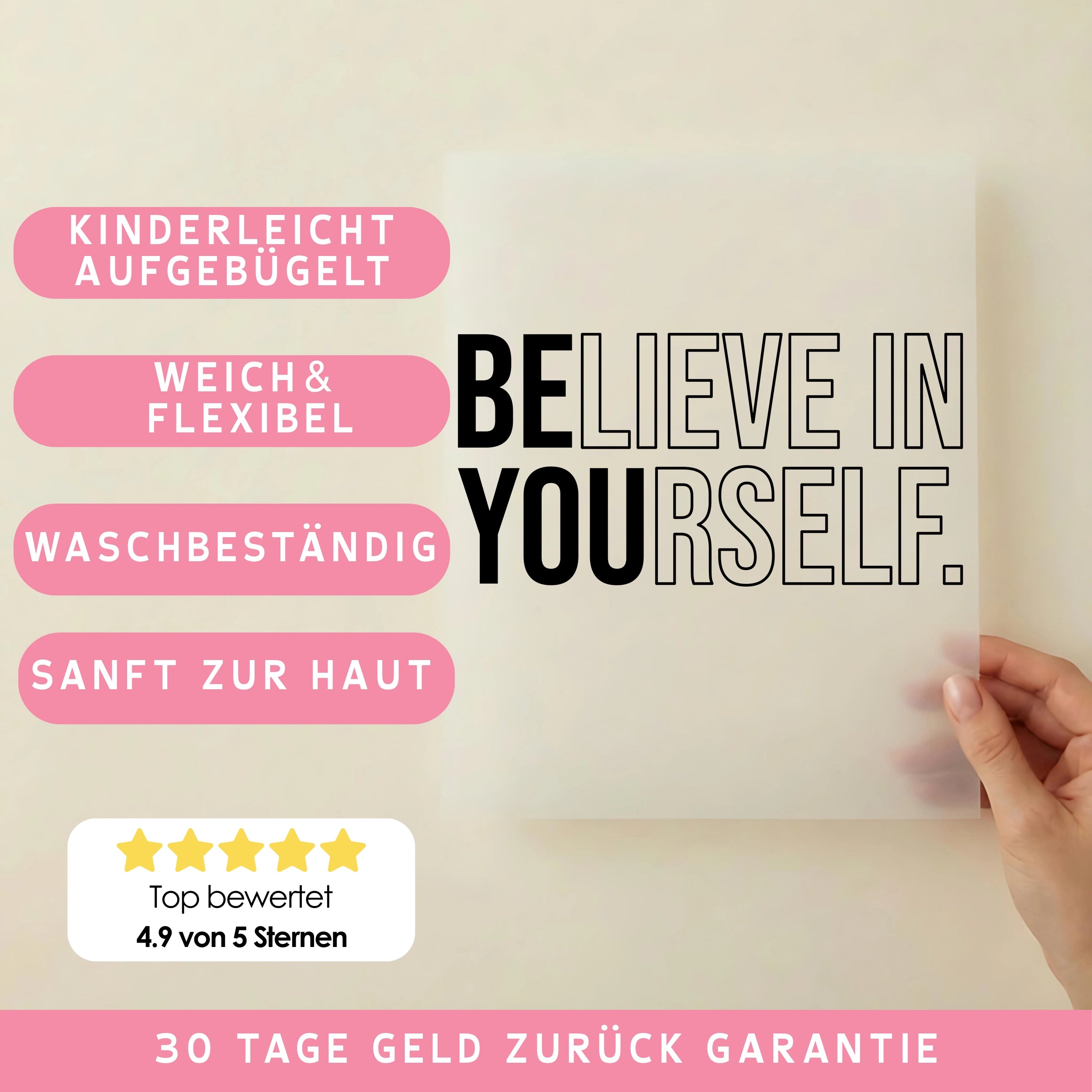 Bügelbild Belive in Yourself