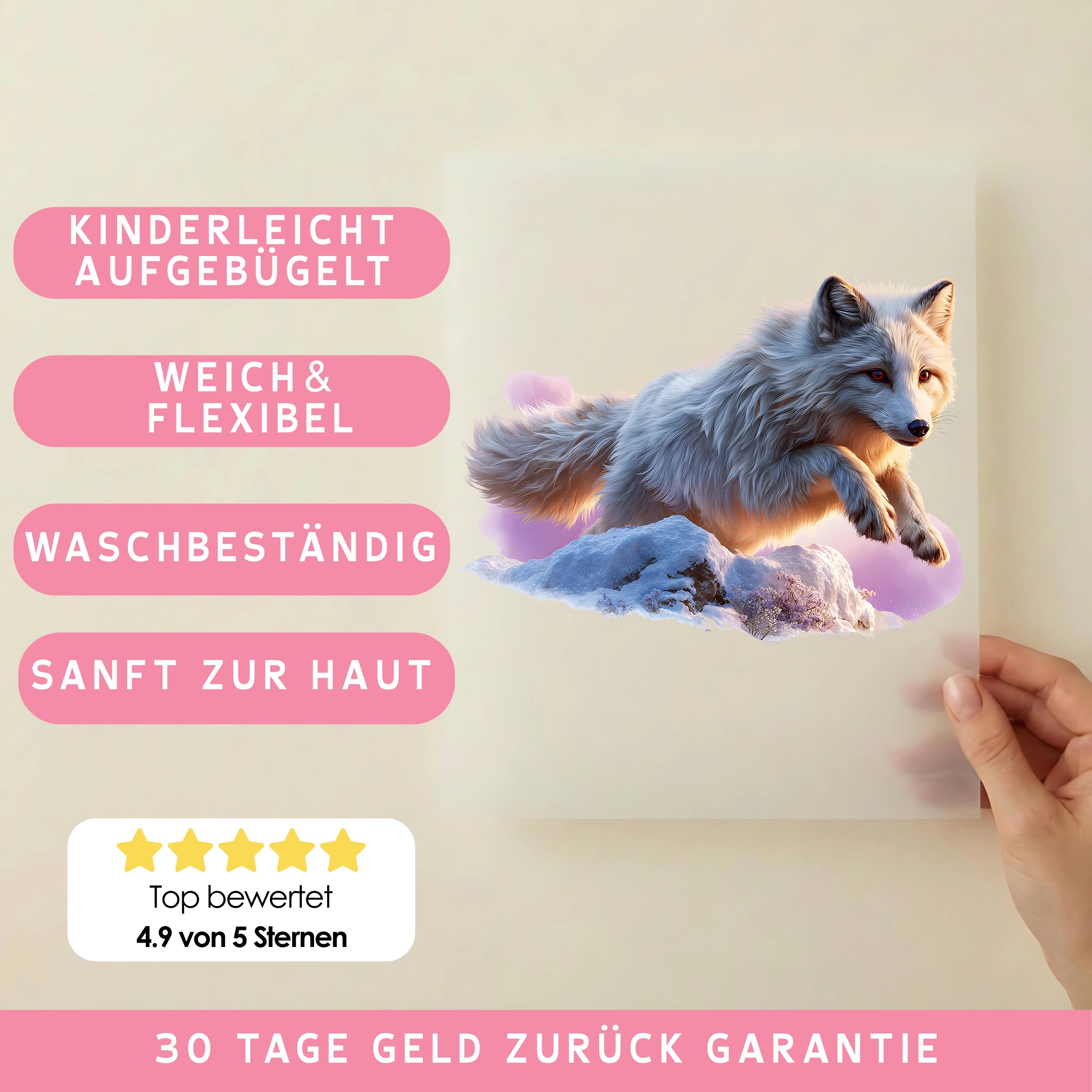 Bügelbild Wolf Schneekraft