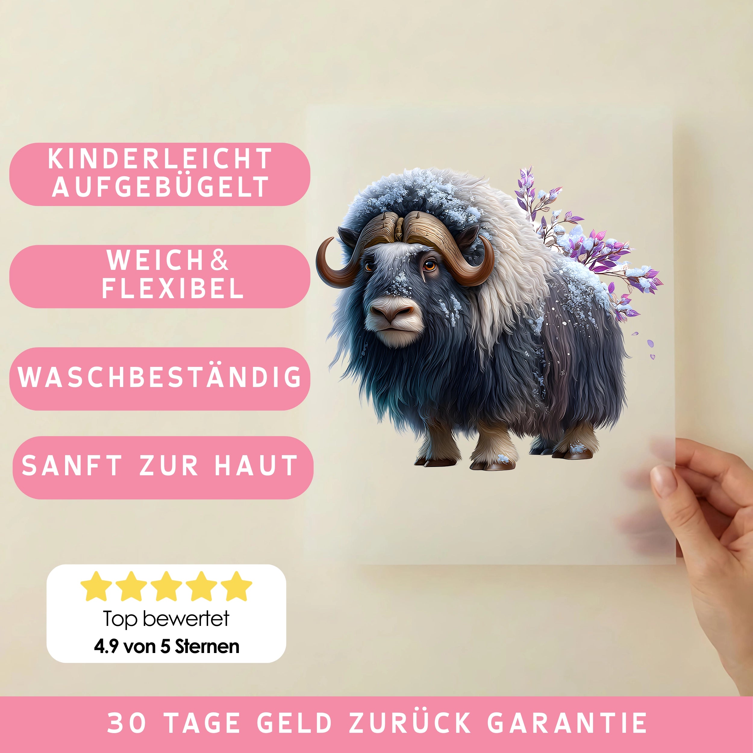 Bügelbild Yak Bergfreund