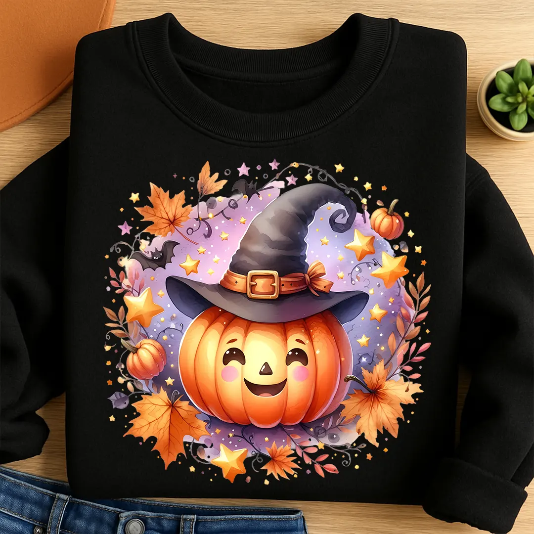 Bügelbild Happy Halloween Vampir mit Kelch