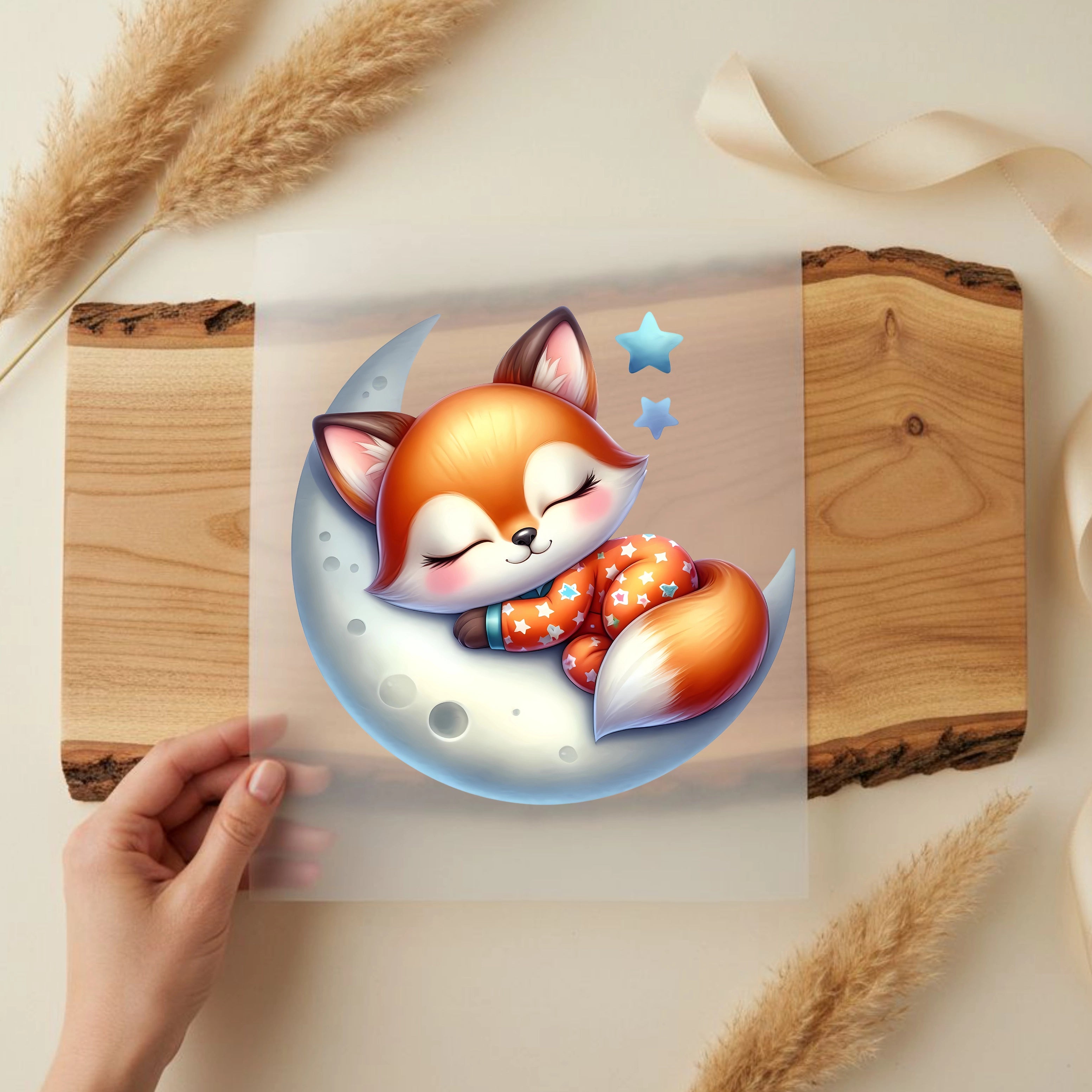 Bügelbild Fuchs Mondtraum