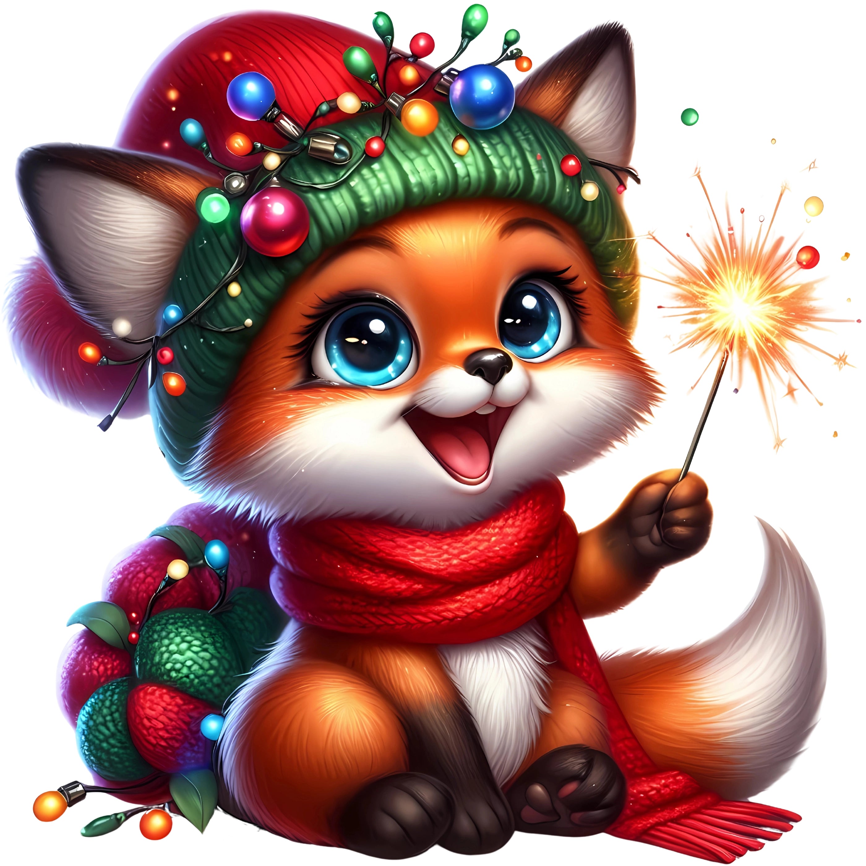 Bügelbild Fuchs Weihnachtsglanz