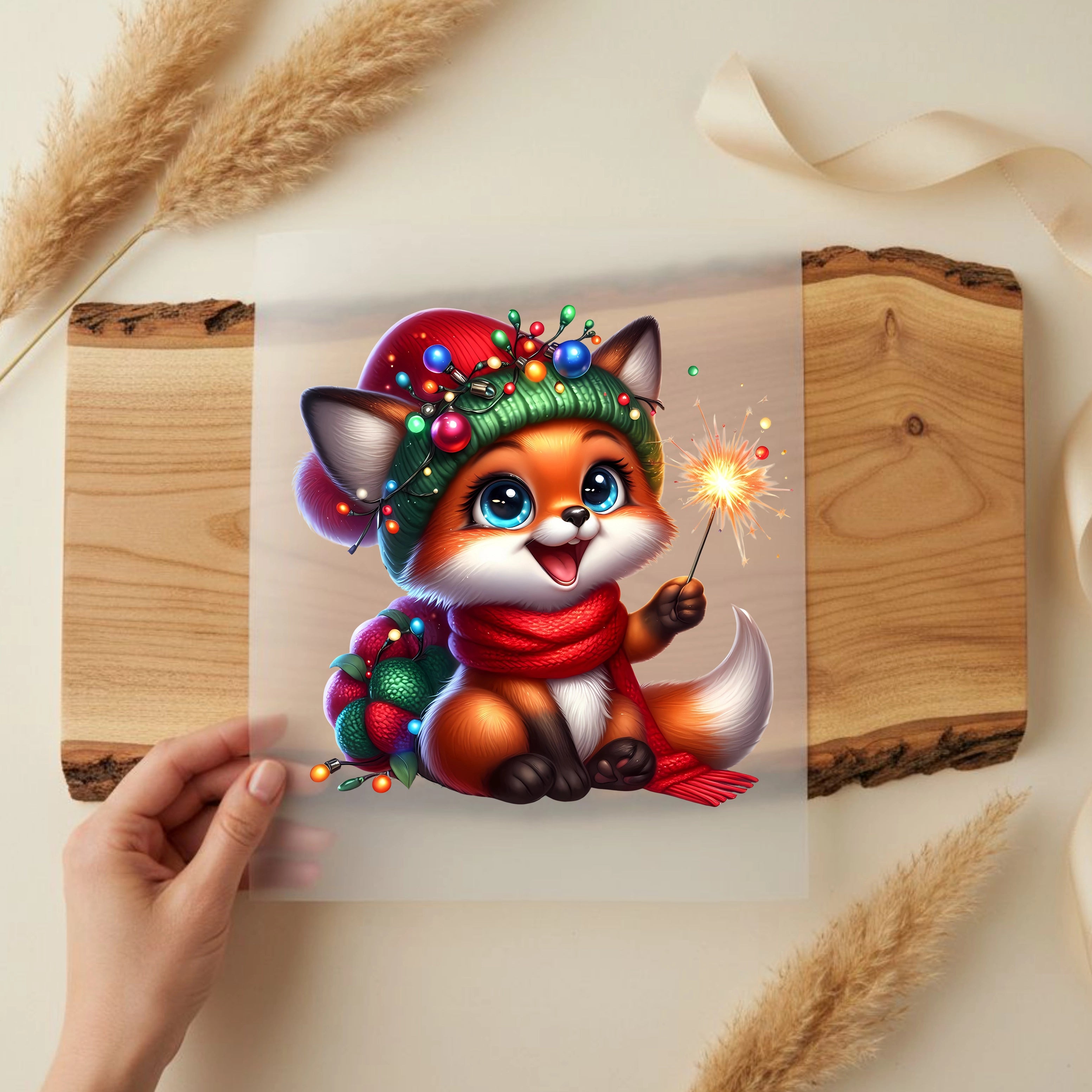 Bügelbild Fuchs Weihnachtsglanz