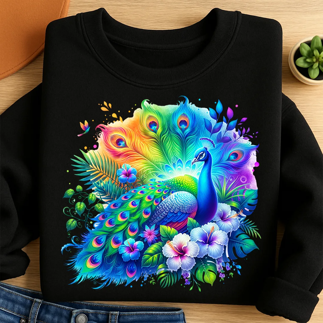 Bügelbild Funkelnder Pfau