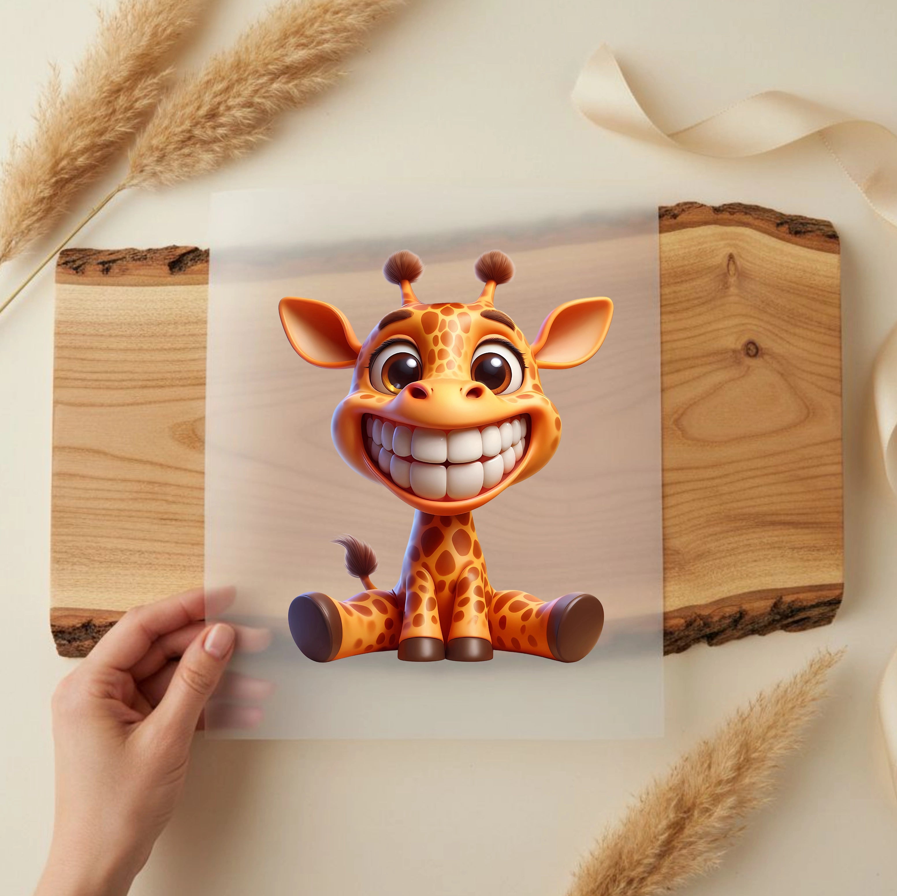 Bügelbild Funny Giraffe Smile