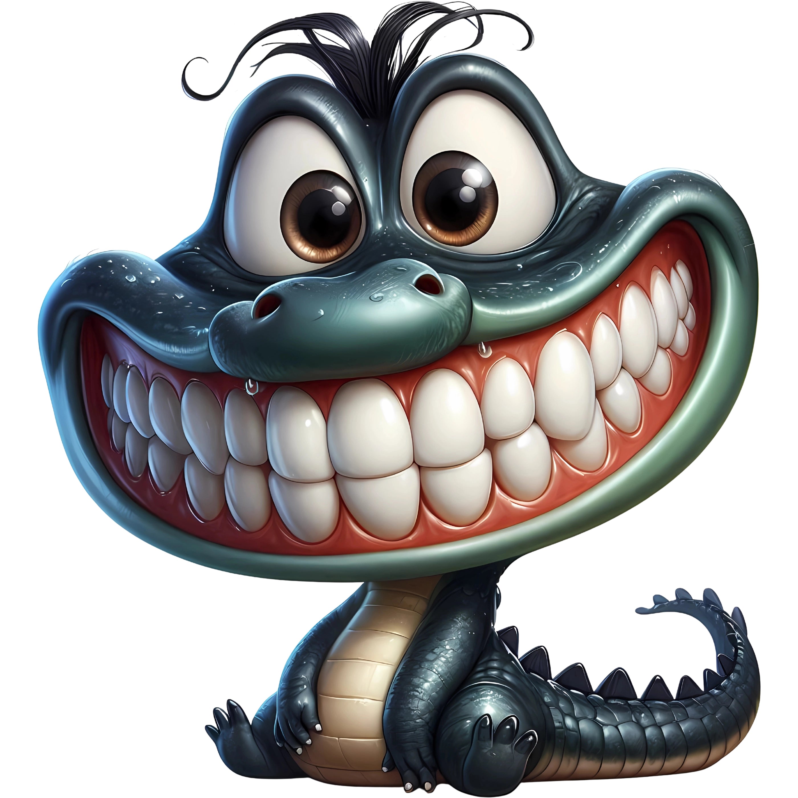 Bügelbild Funny Krokodil Smile