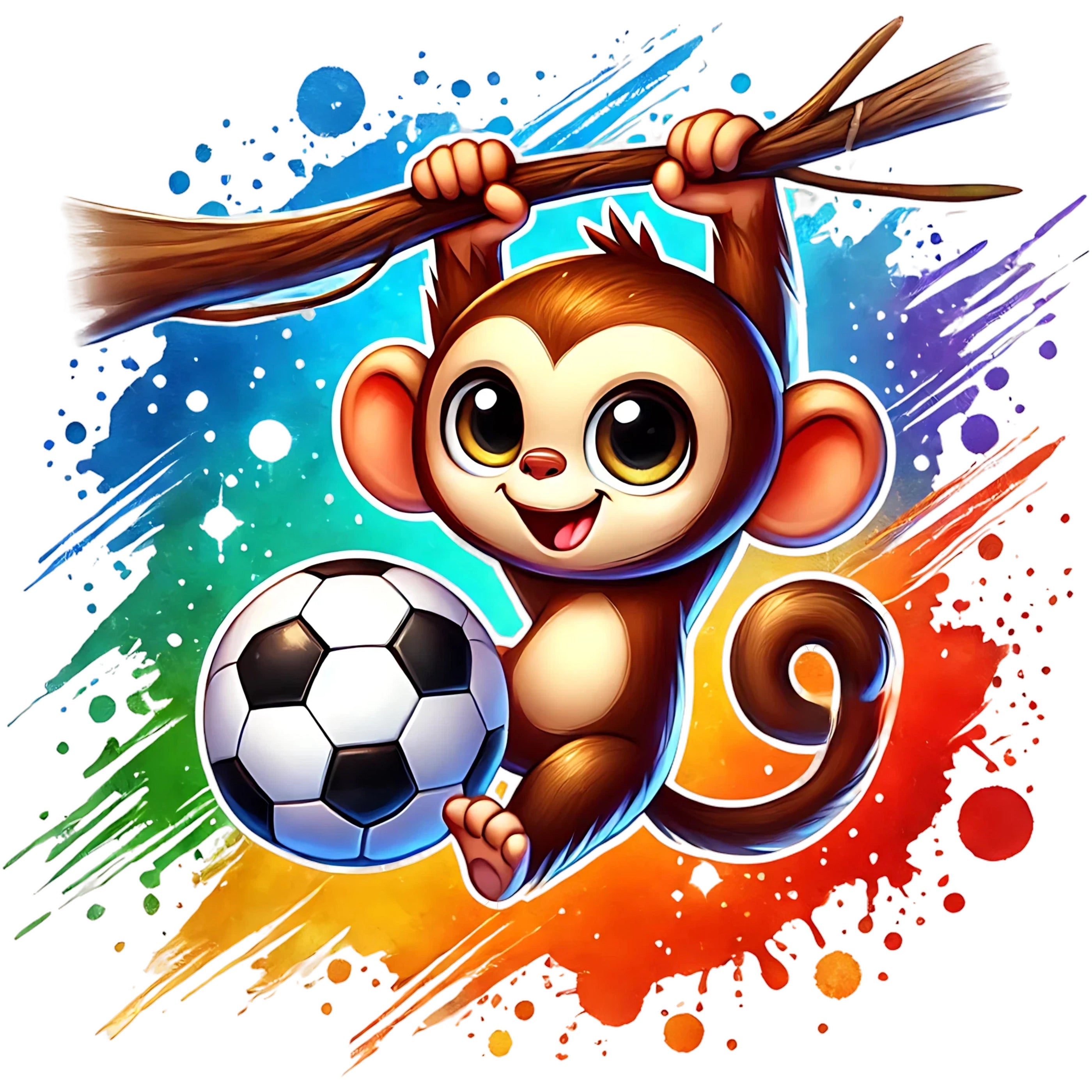 Bügelbild Fußball Affenball