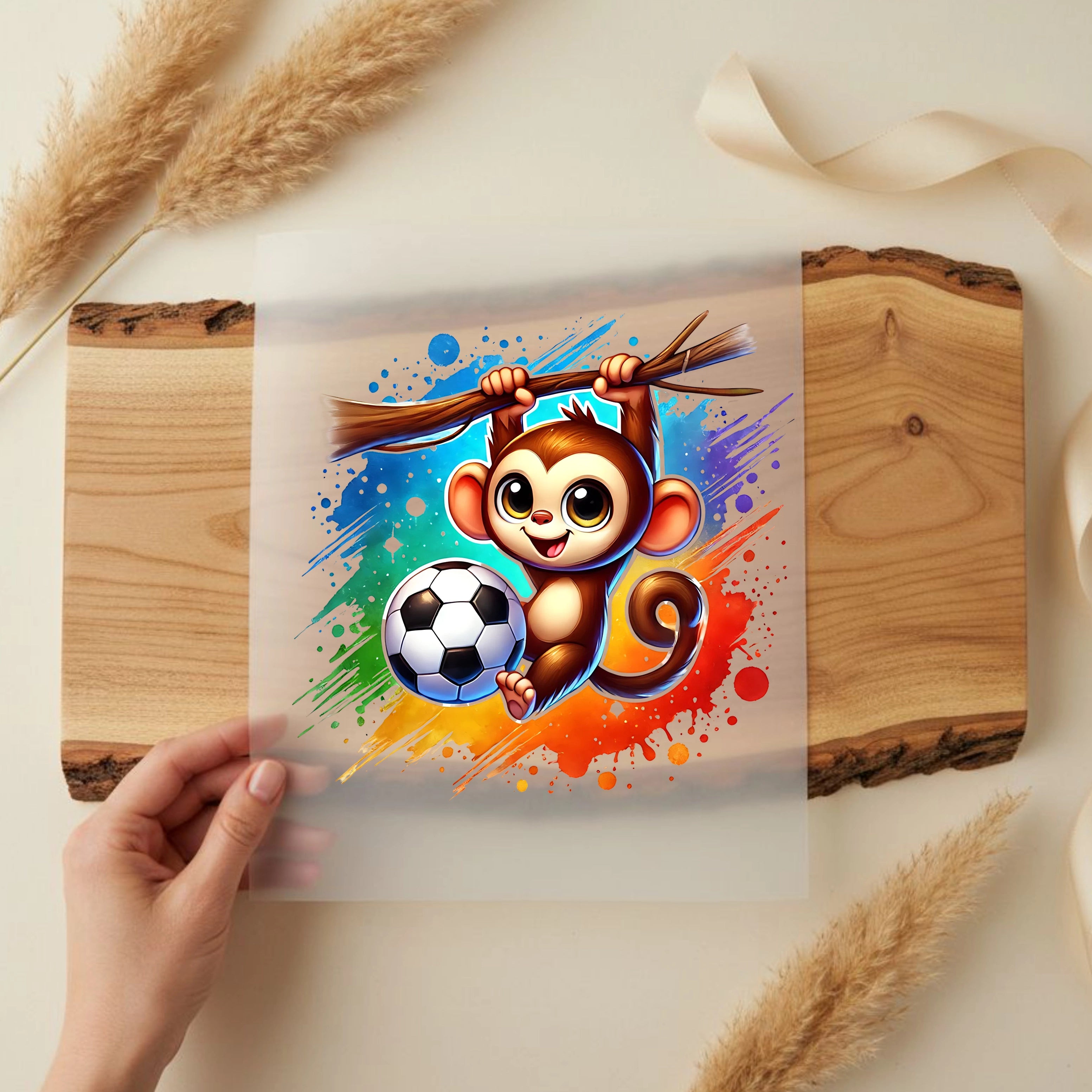 Bügelbild Fußball Affenball