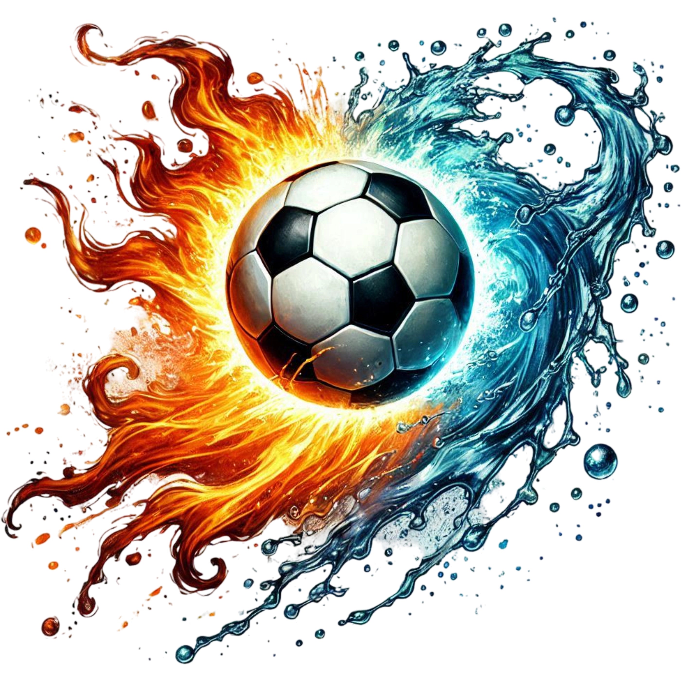 Bügelbild Fussball Element Power