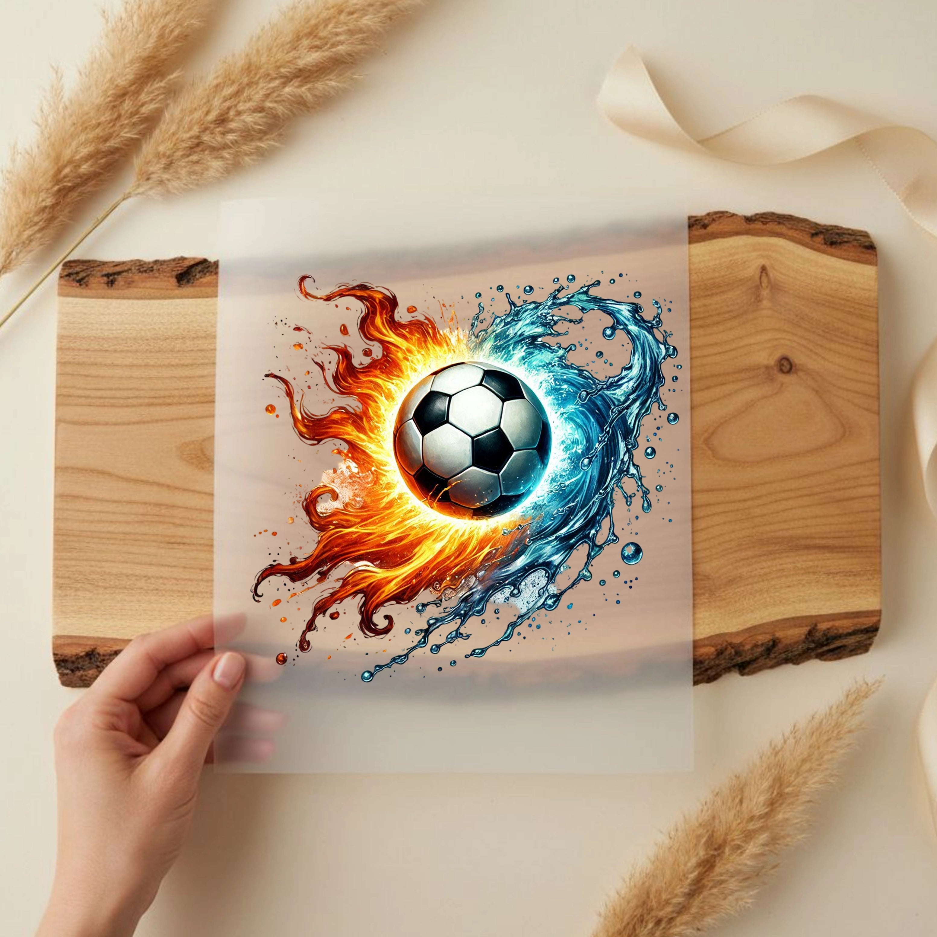 Bügelbild Fussball Element Power