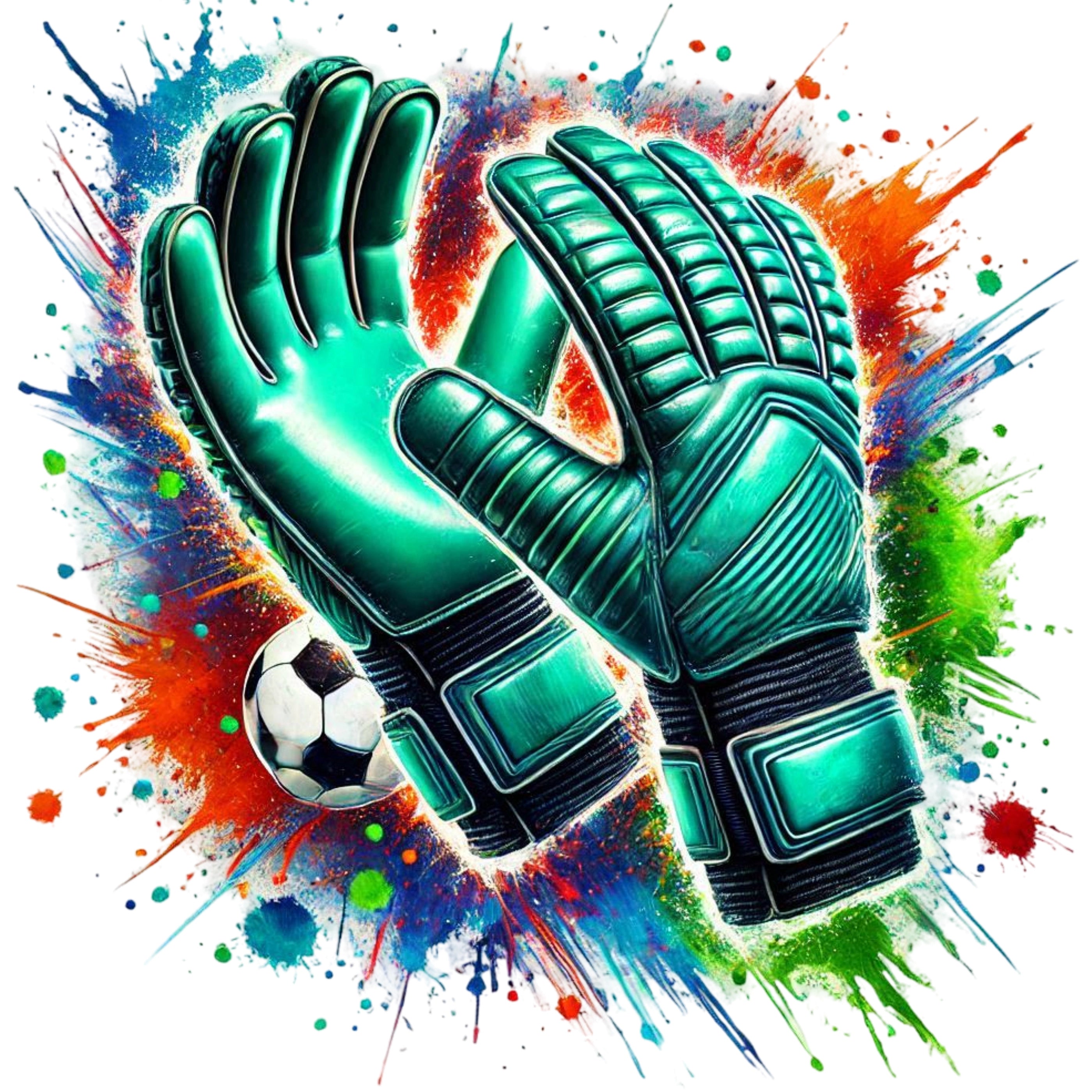 Bügelbild Fußball Handschuh Explosion