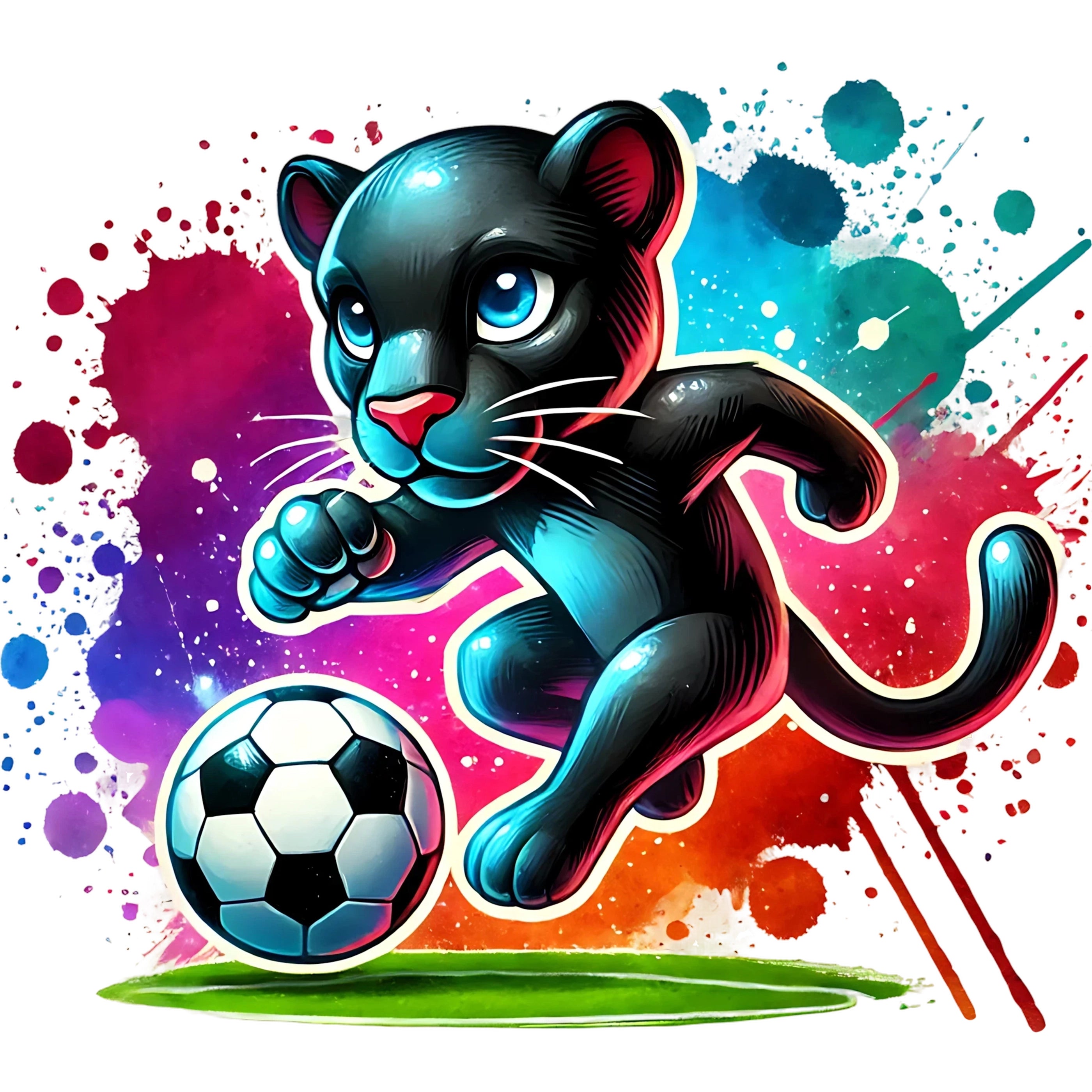 Bügelbild Fußball Panther Speedkick