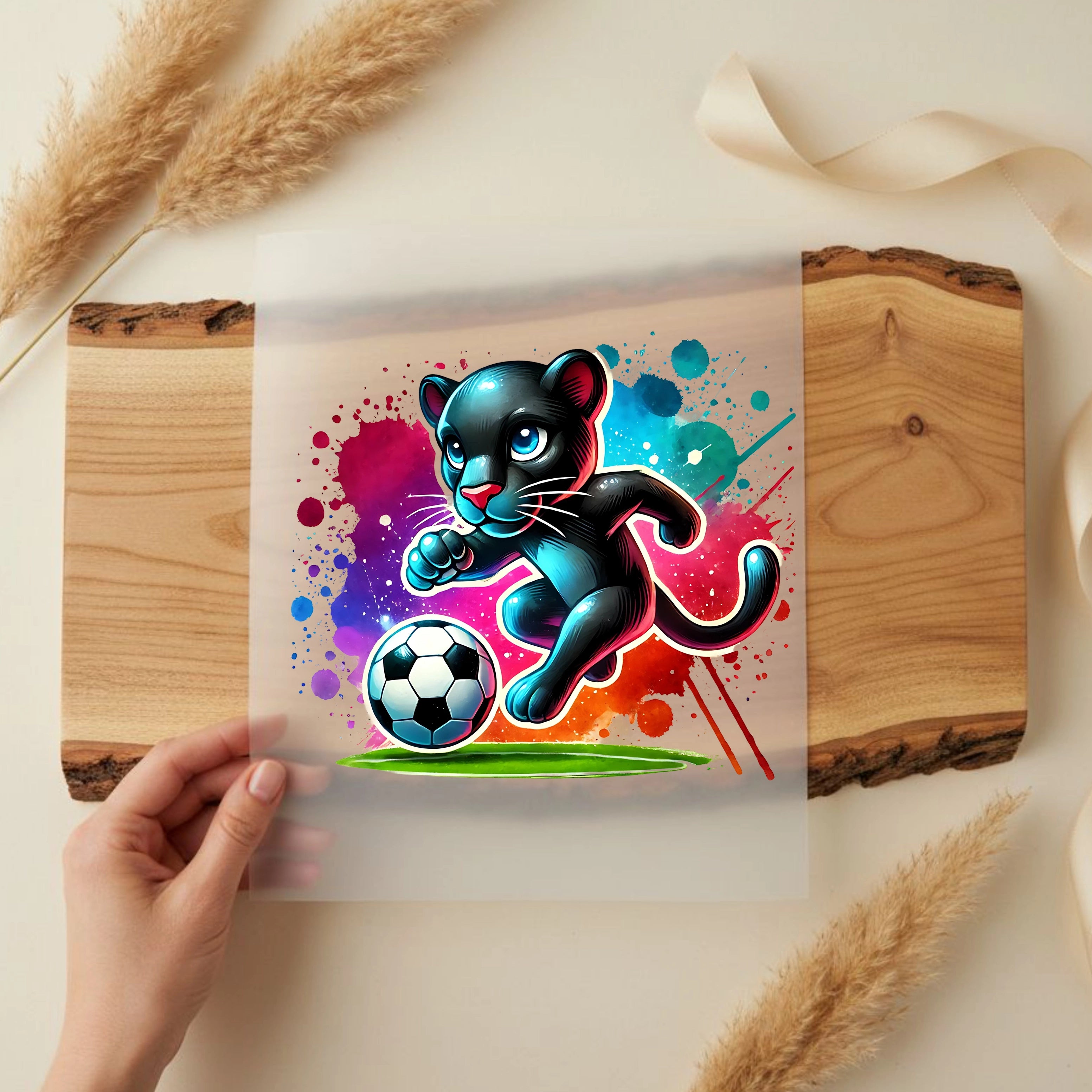Bügelbild Fußball Panther Speedkick