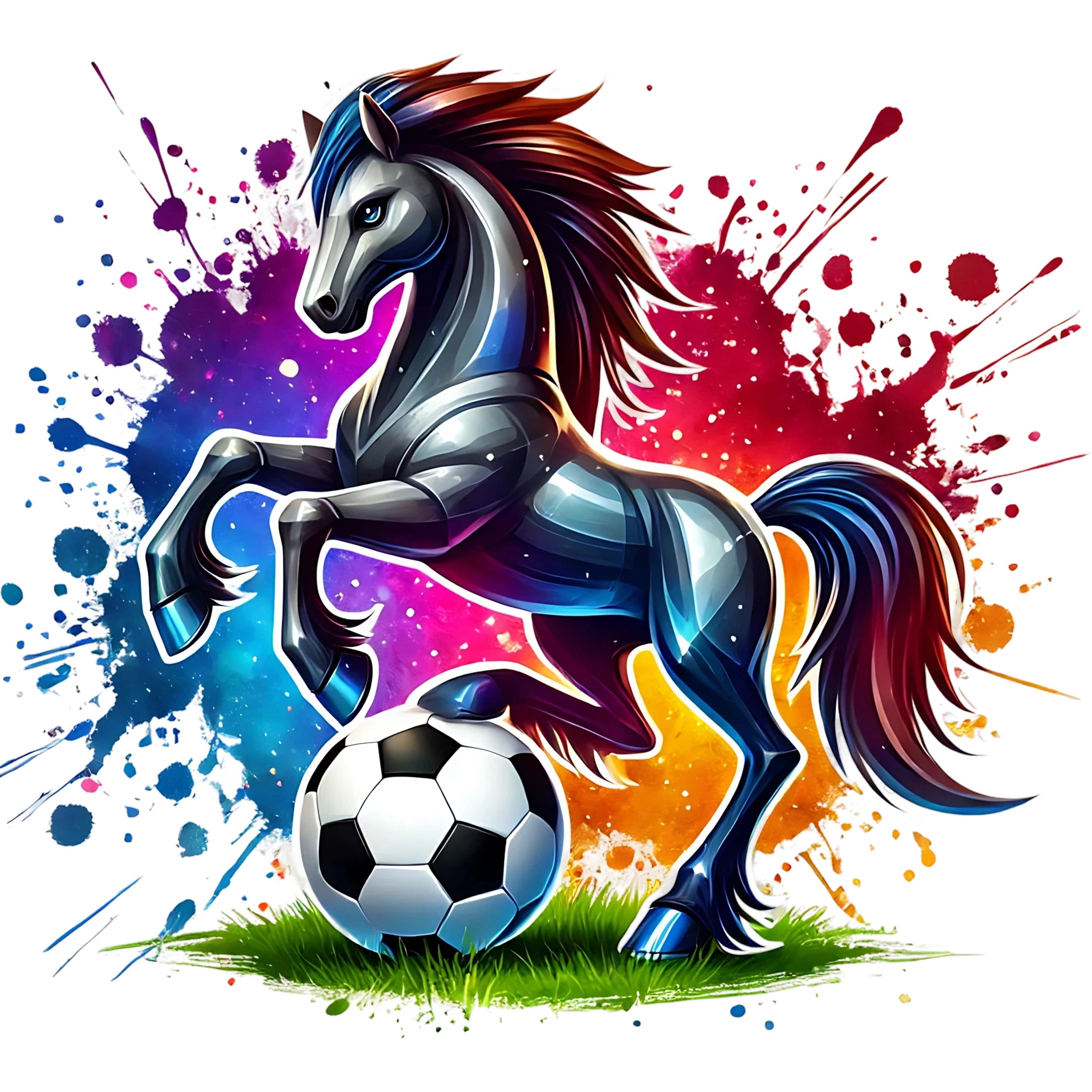 Bügelbild Fußball Pferd Goalgalopp