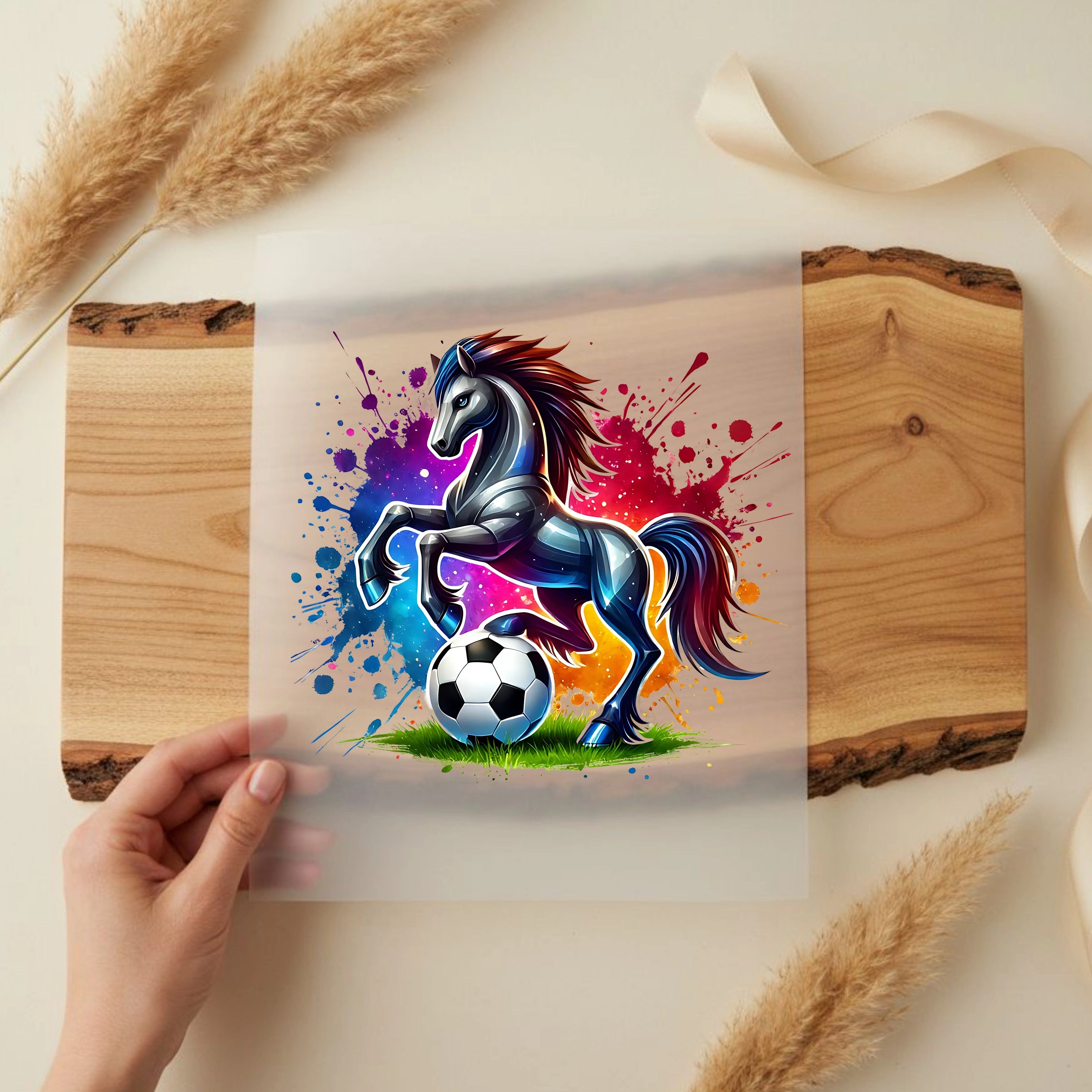 Bügelbild Fußball Pferd Goalgalopp