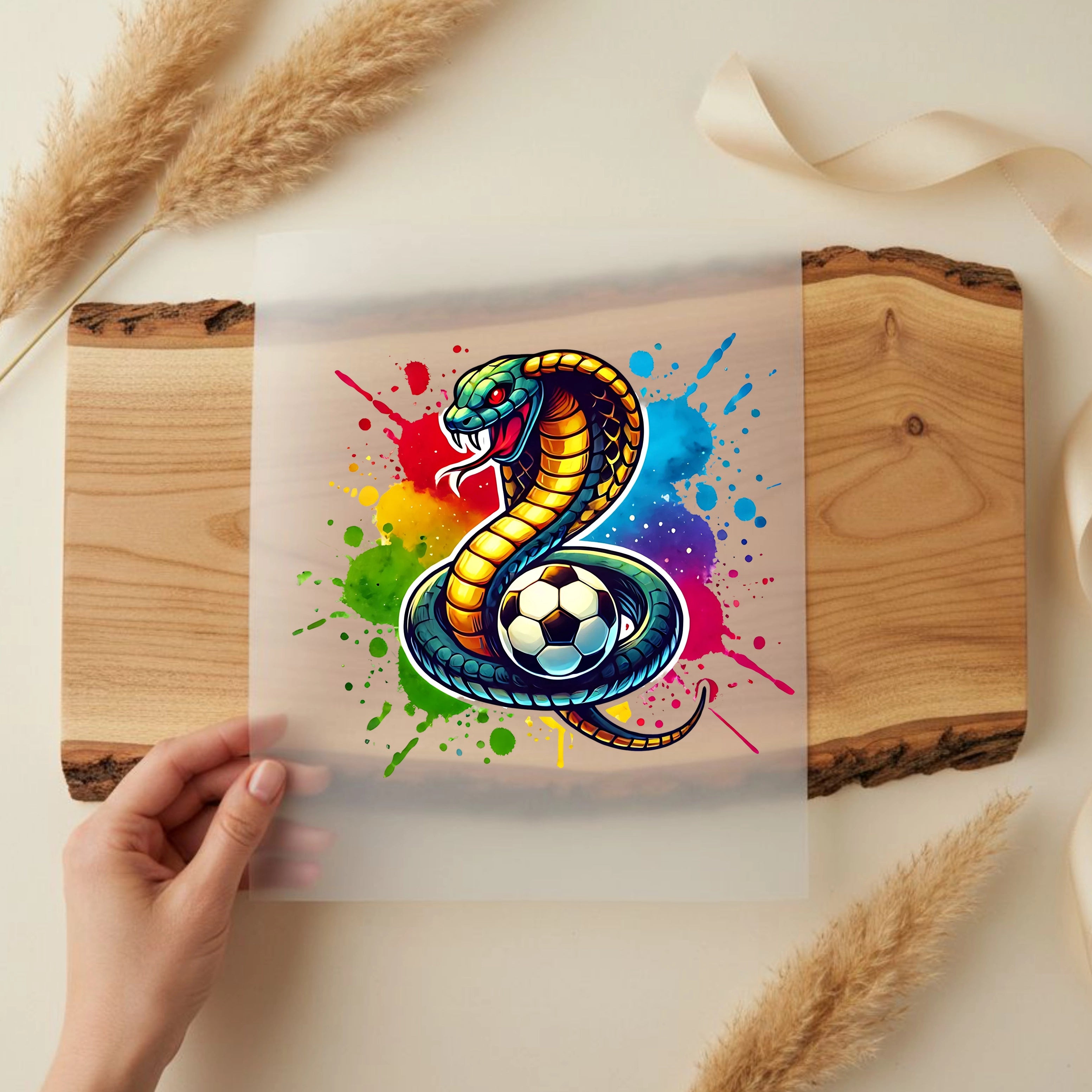 Bügelbild Fußball Snake Shot