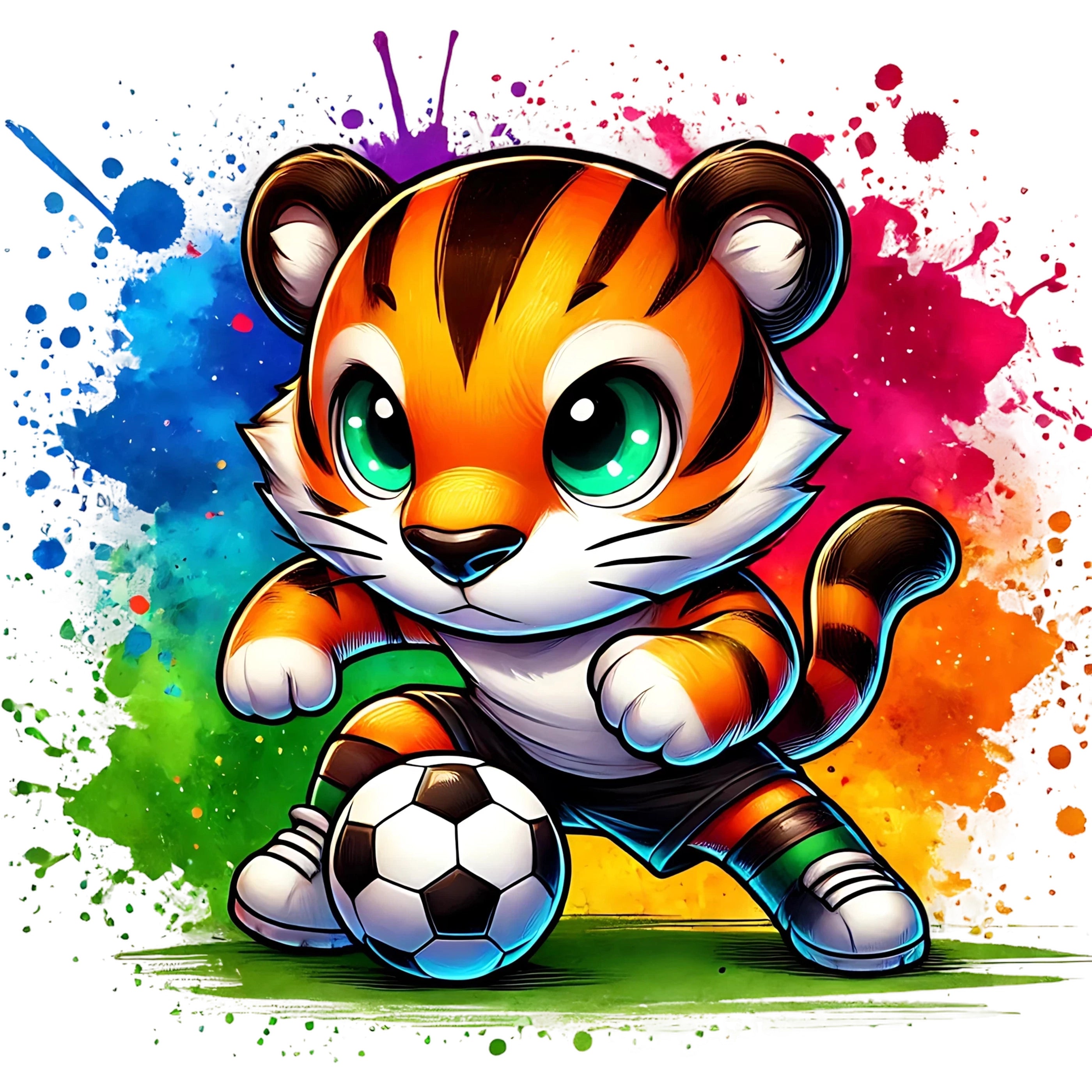 Bügelbild Fußball Tiger Sturm