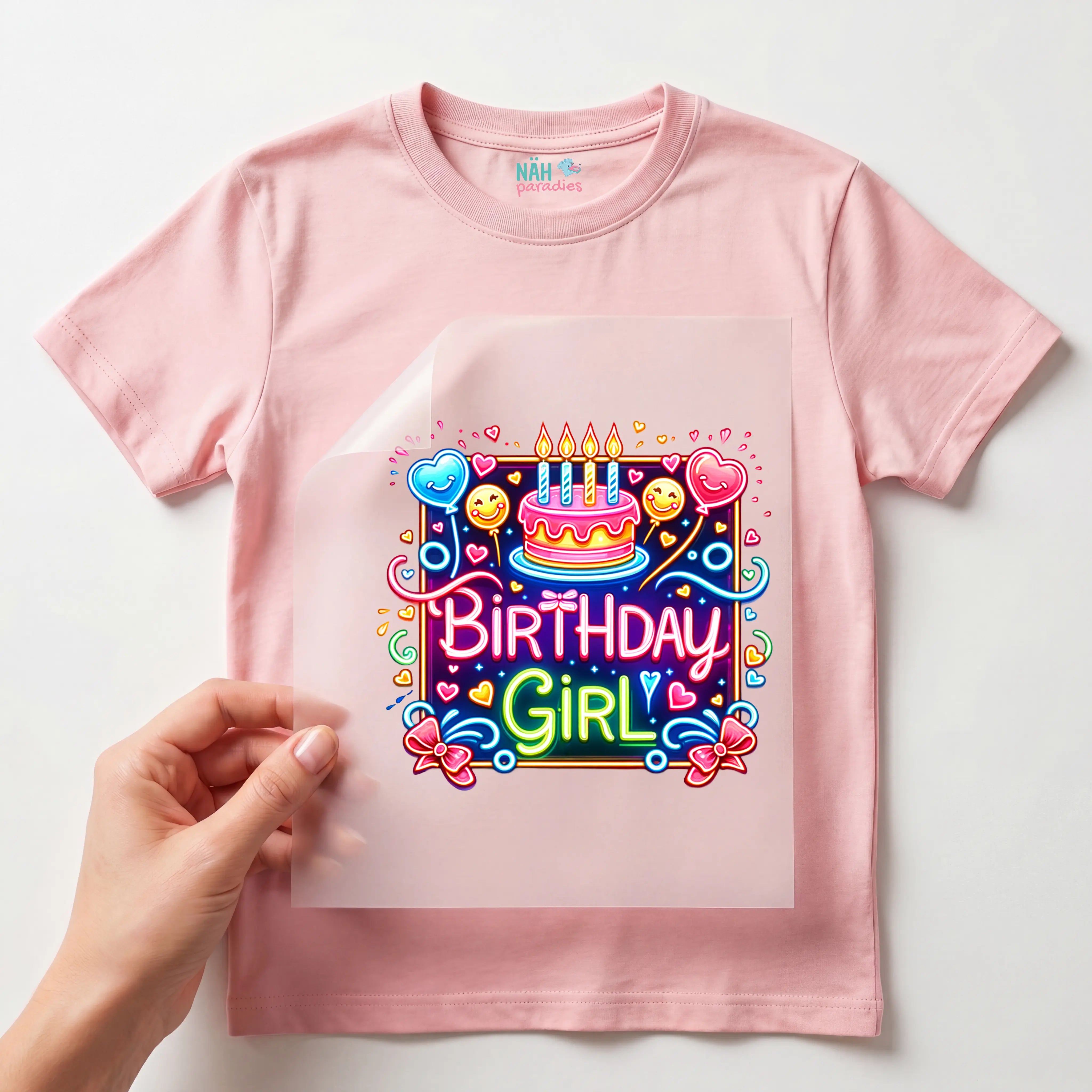 Bügelbild Birthday Girl Neon