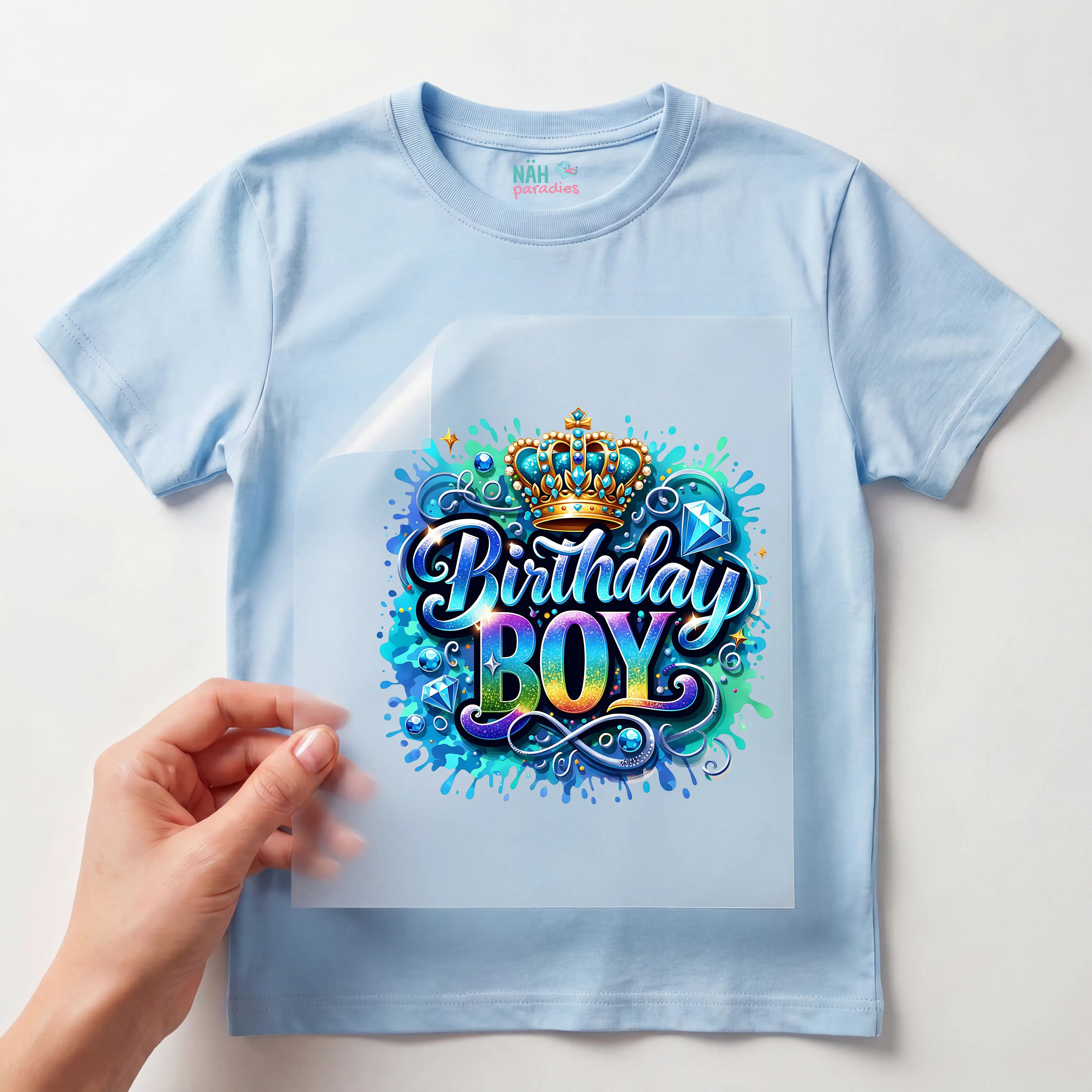 Bügelbild Birthday Boy King