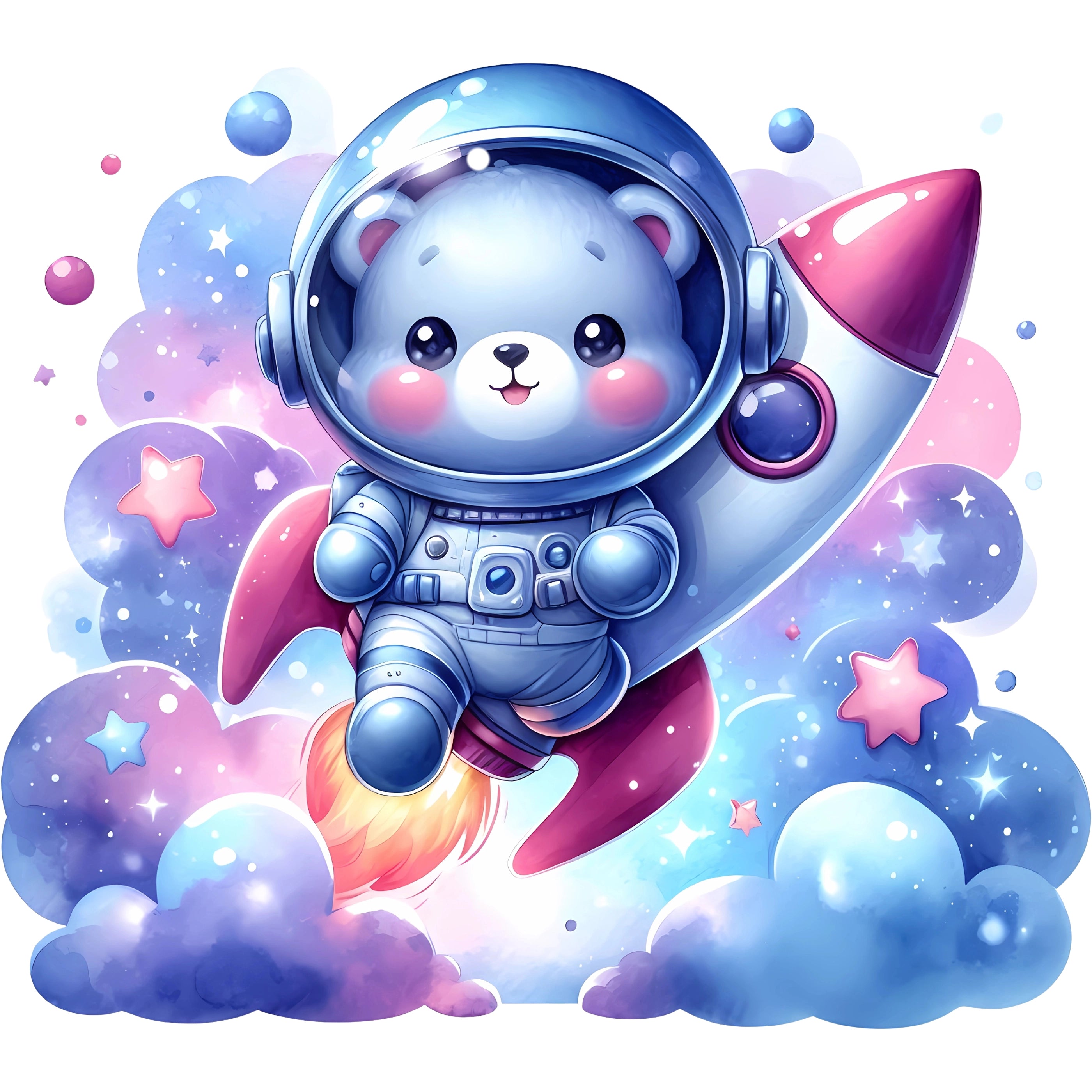 Bügelbild Galaxie Abenteuer Bär