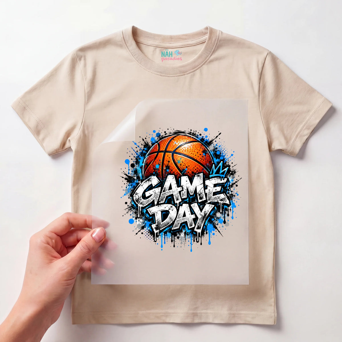 Bügelbild Game Day Basketball Graffiti