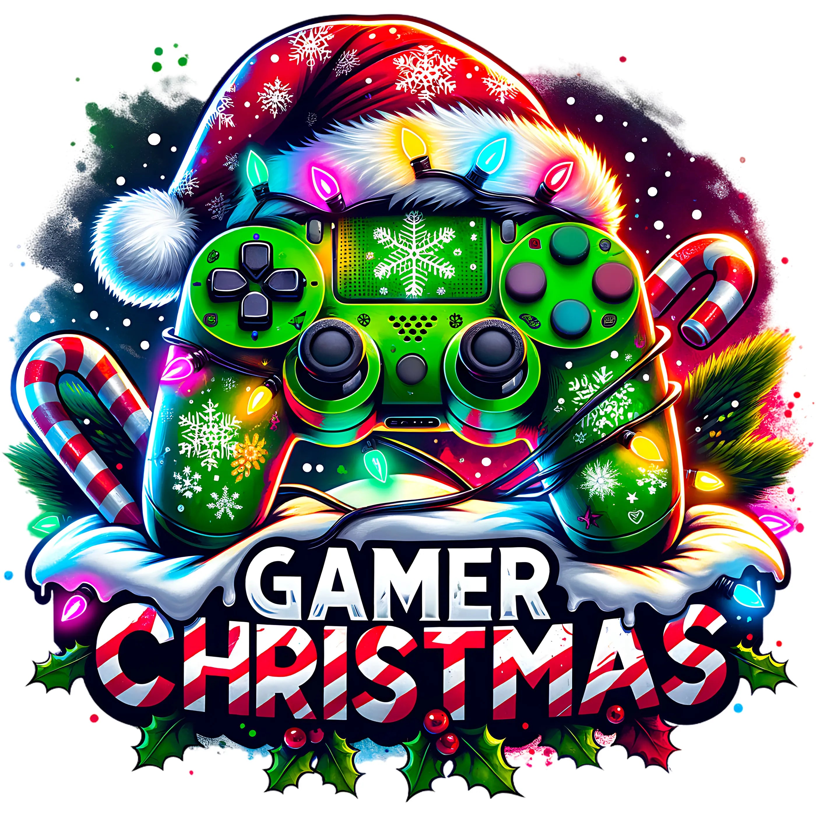 Bügelbild Gamer Christmas