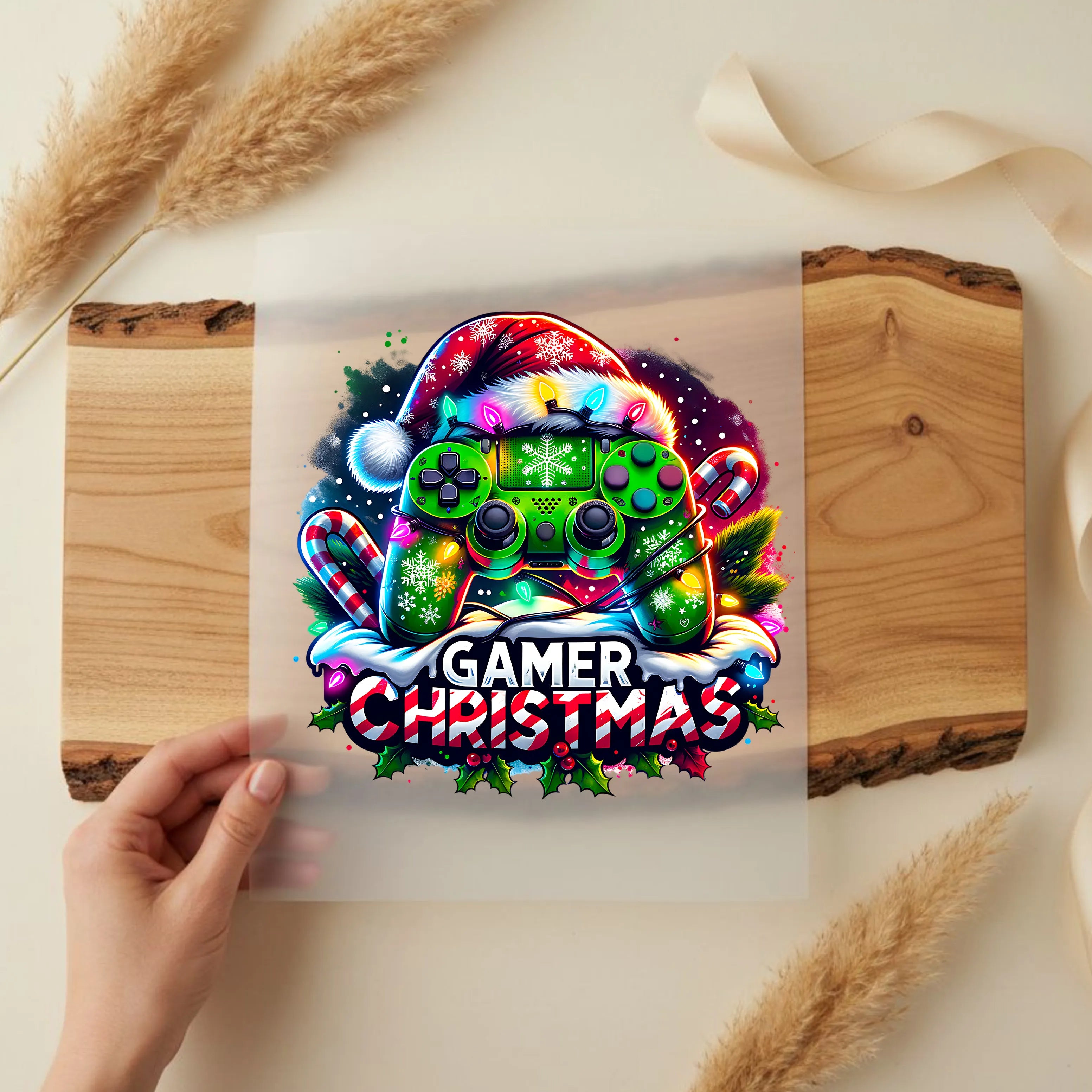 Bügelbild Gamer Christmas