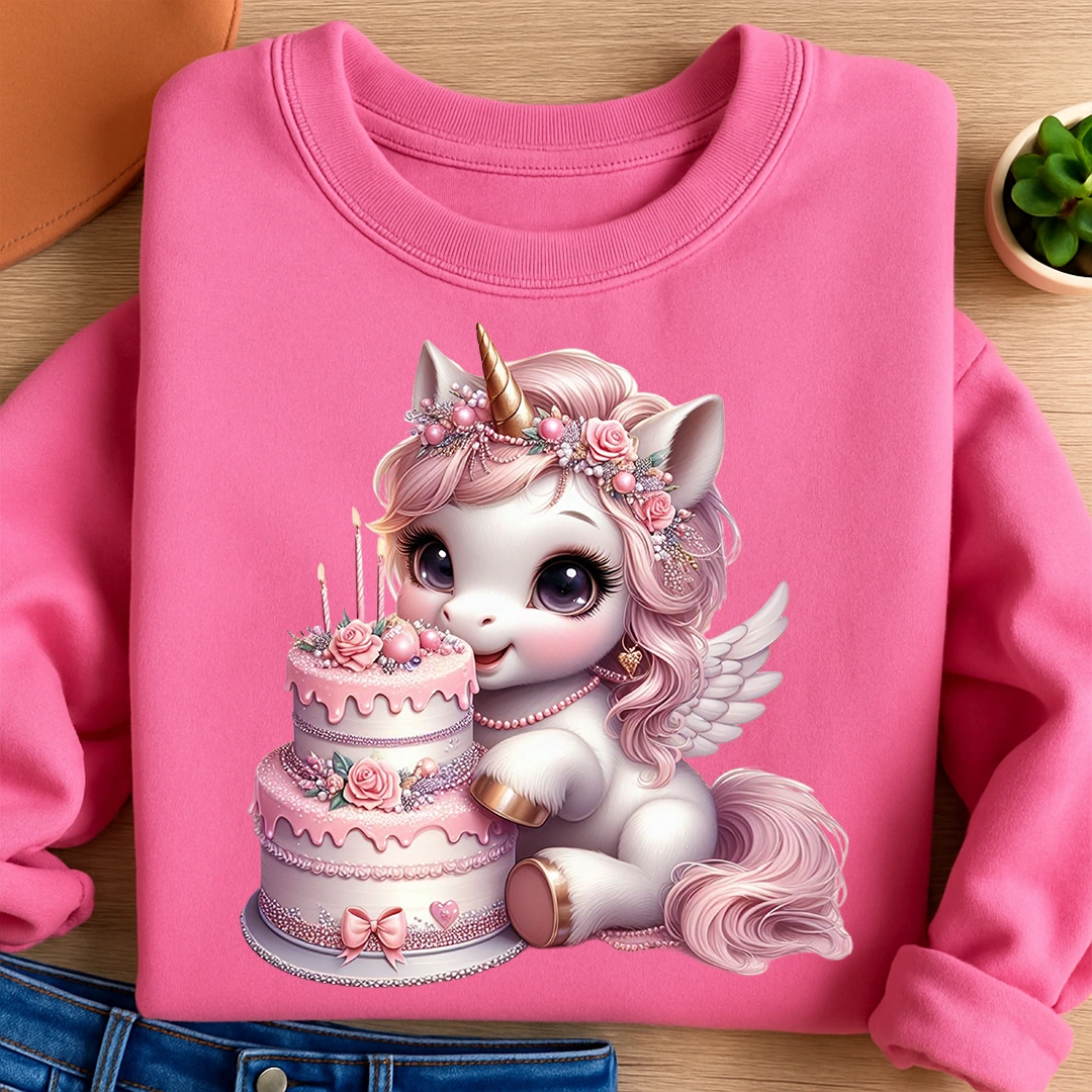 Bügelbild Geburtstags Einhorn Törtchen