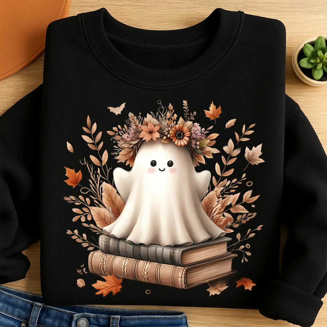 Bügelbild Geist Bücherfreund Boo