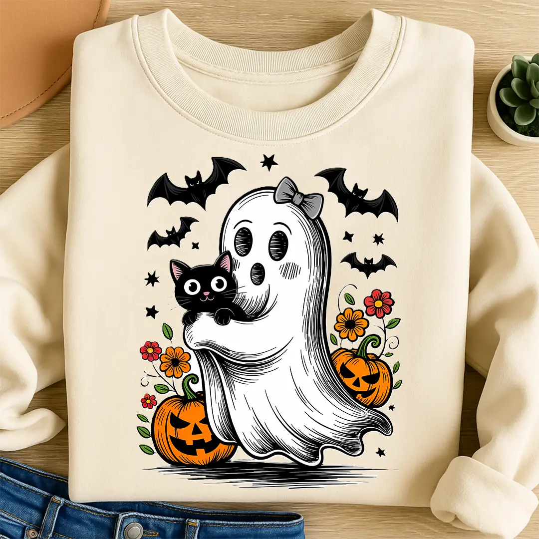 Bügelbild Ghost & Cat