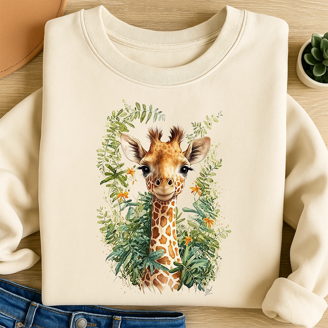 Bügelbild Giraffe Grün