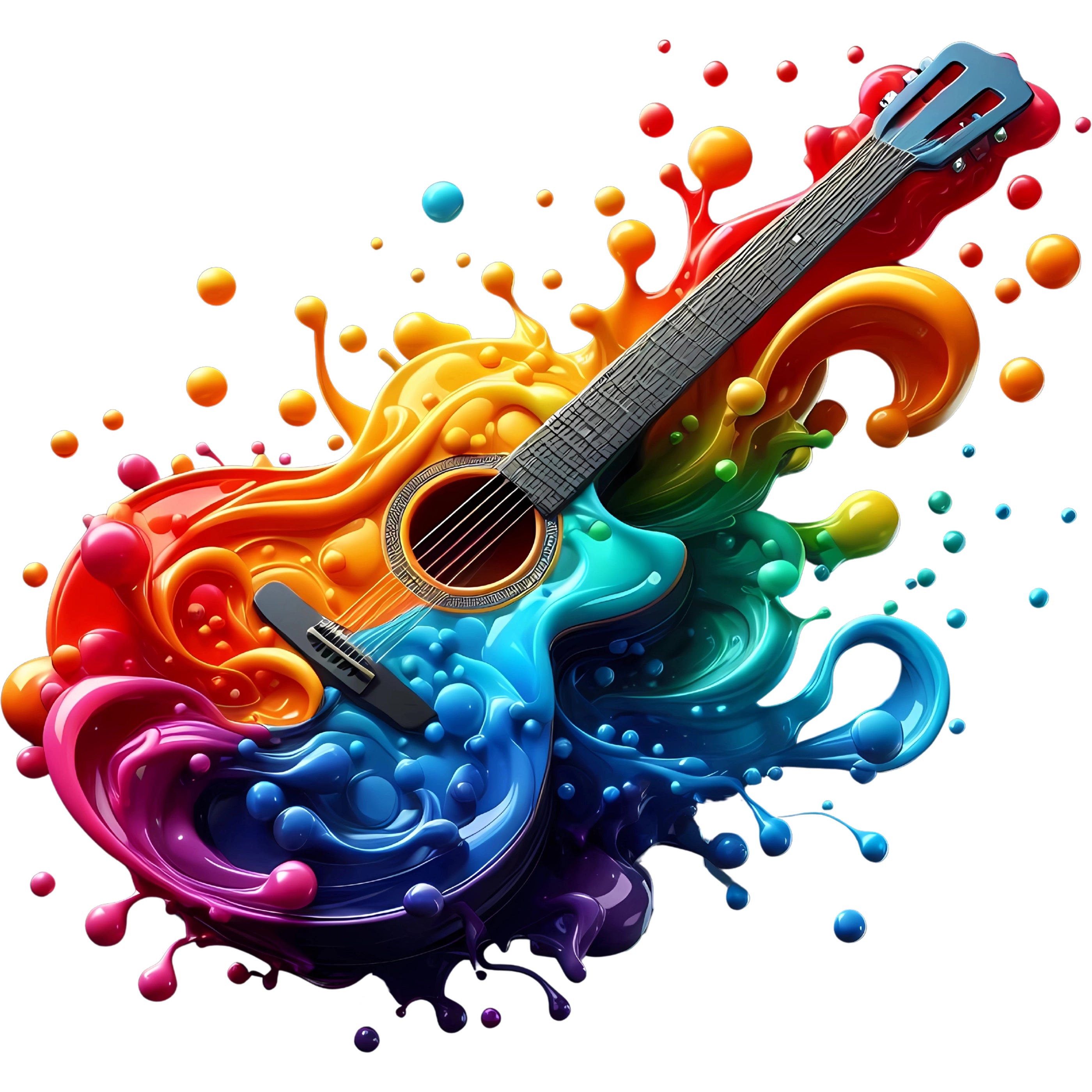 Bügelbild Gitarre Splash