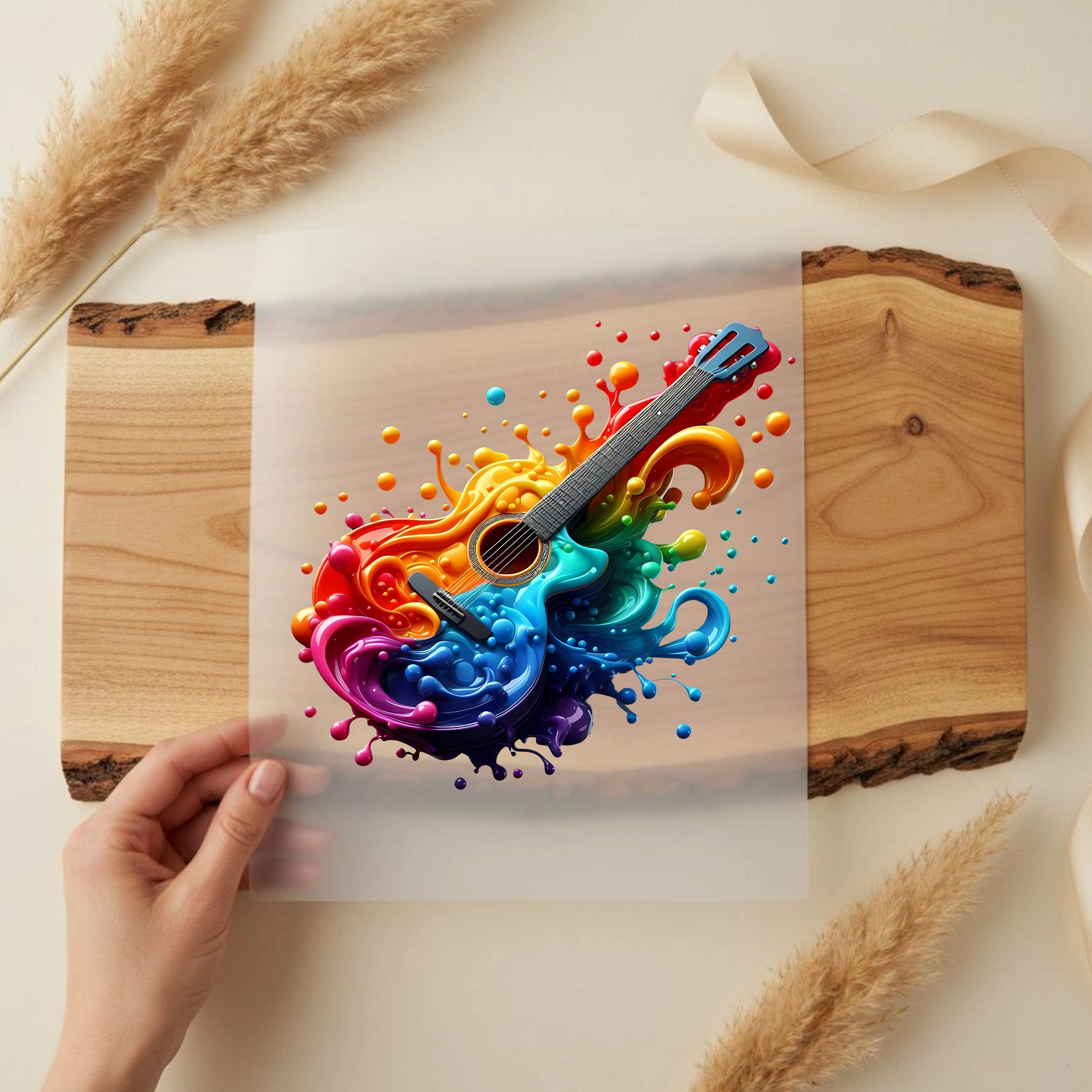 Bügelbild Gitarre Splash