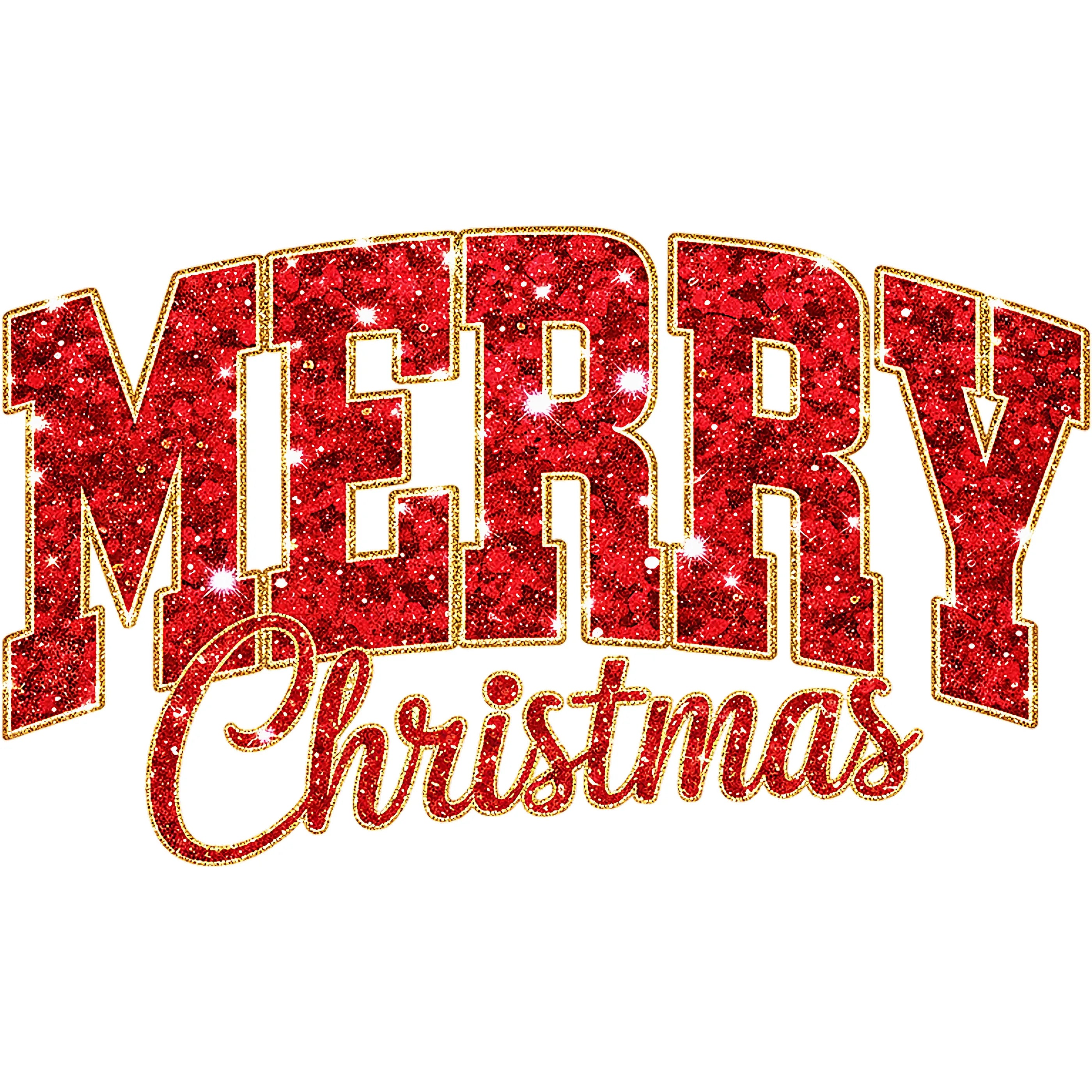 Bügelbild Glitzer Merry Christmas