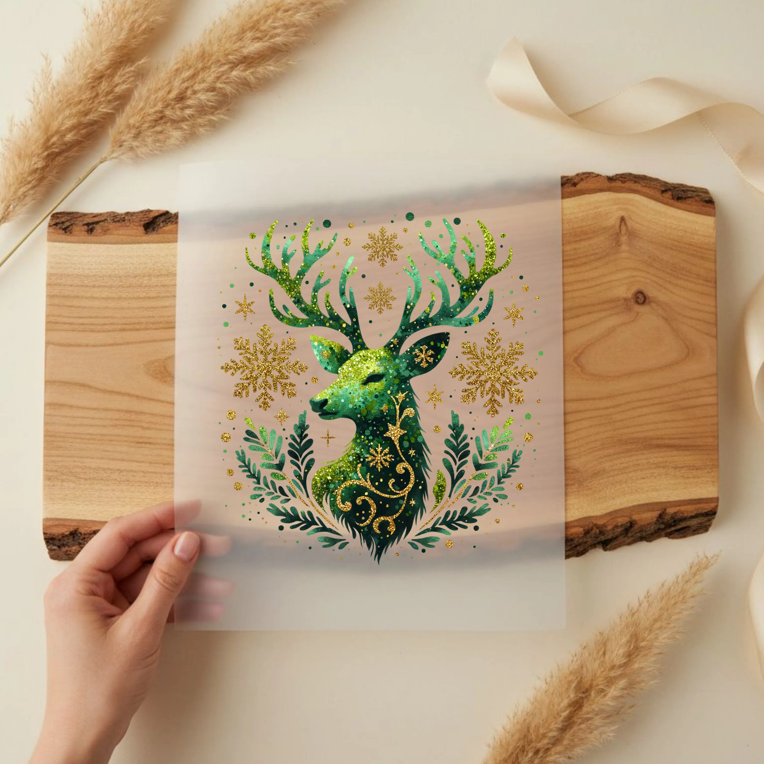 Bügelbild Goldgrüner Waldzauber