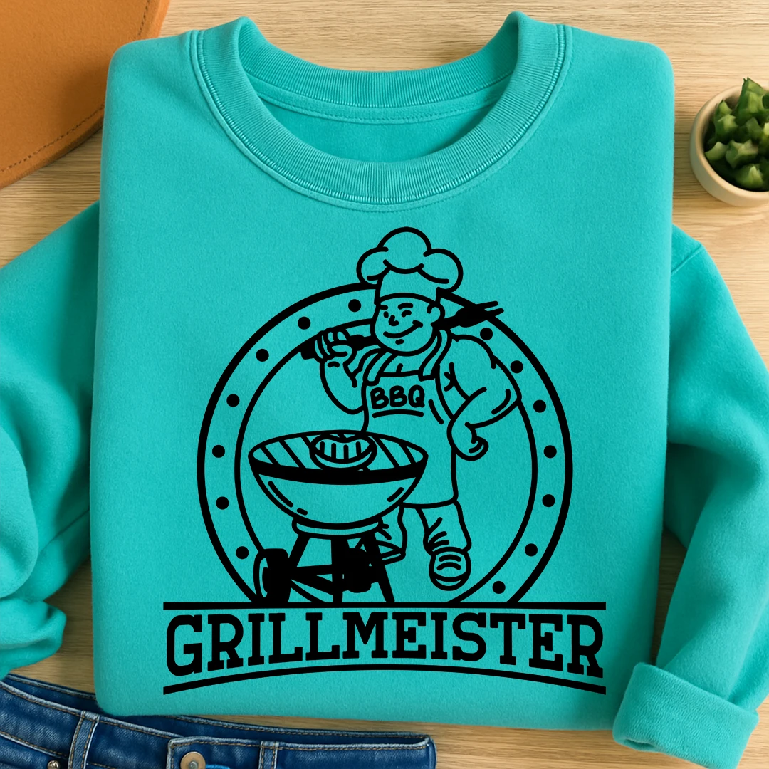 Bügelbild Schriftzug Grillmeister