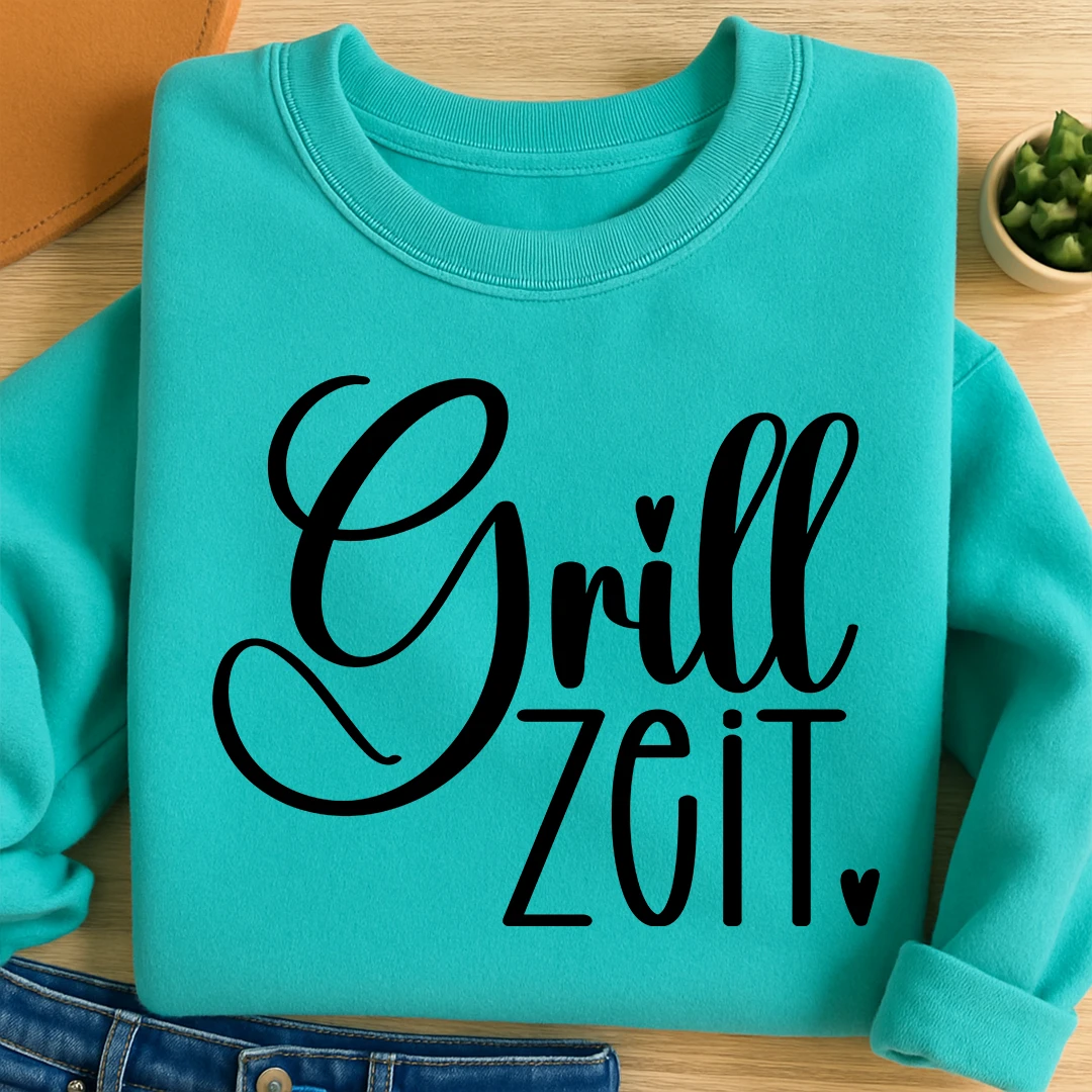Bügelbild Schriftzug Grillzeit