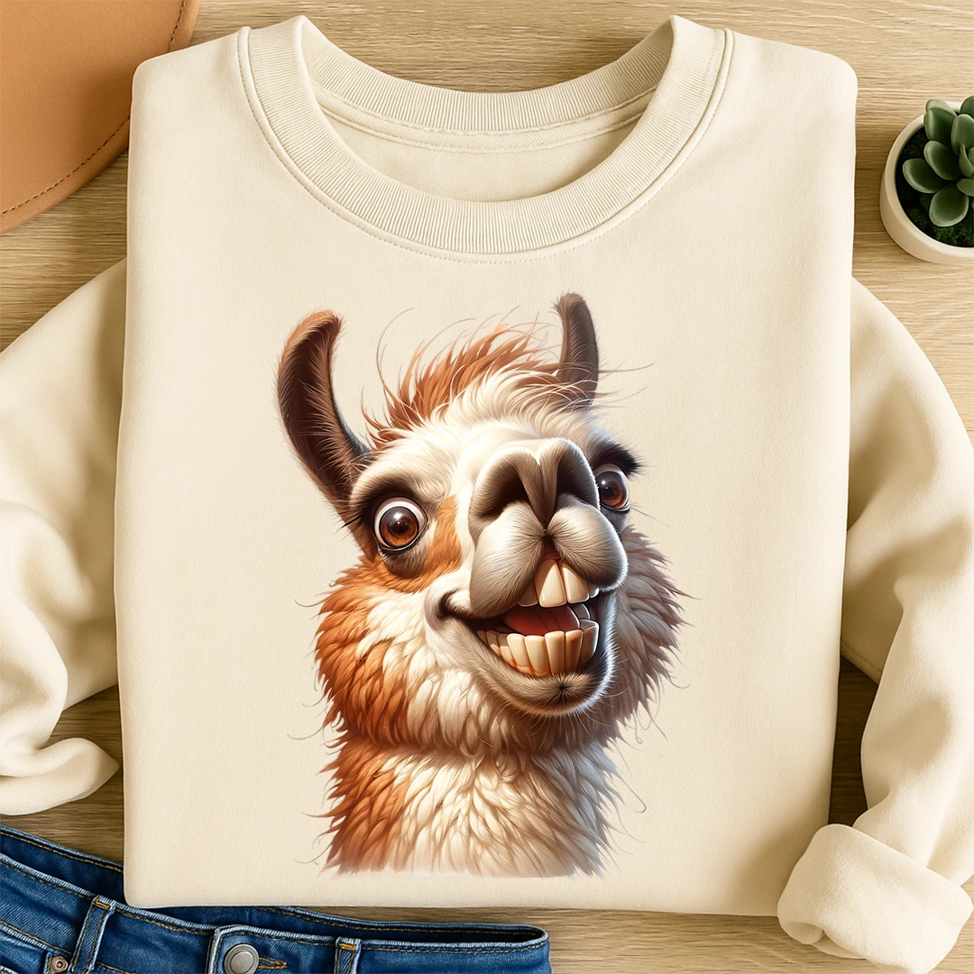 Bügelbild Grinse Lama