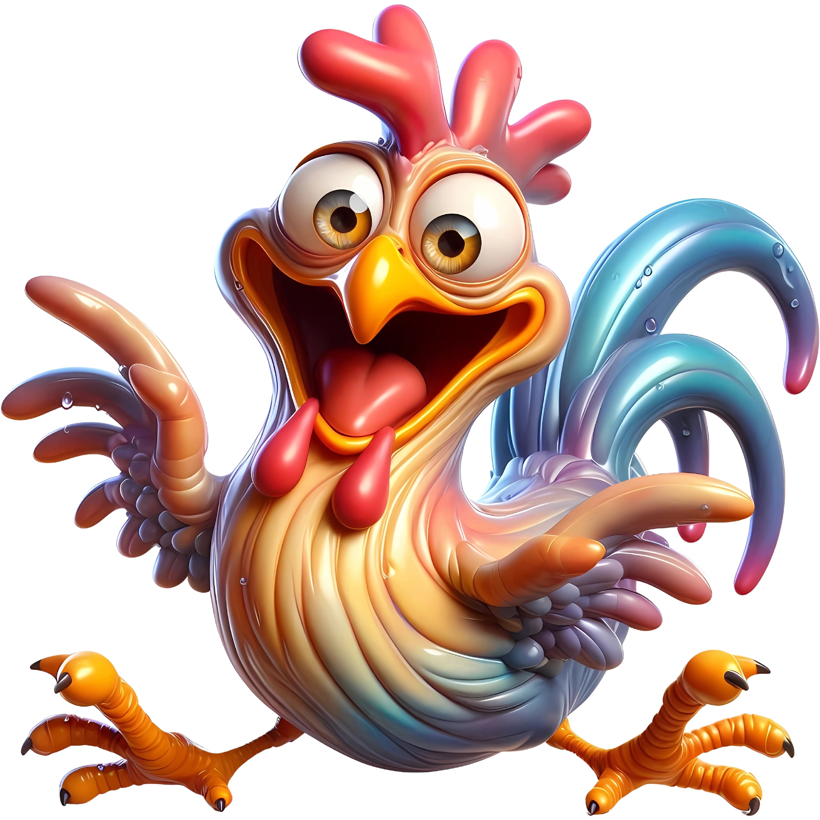 Bügelbild Hahn Spaßvogel