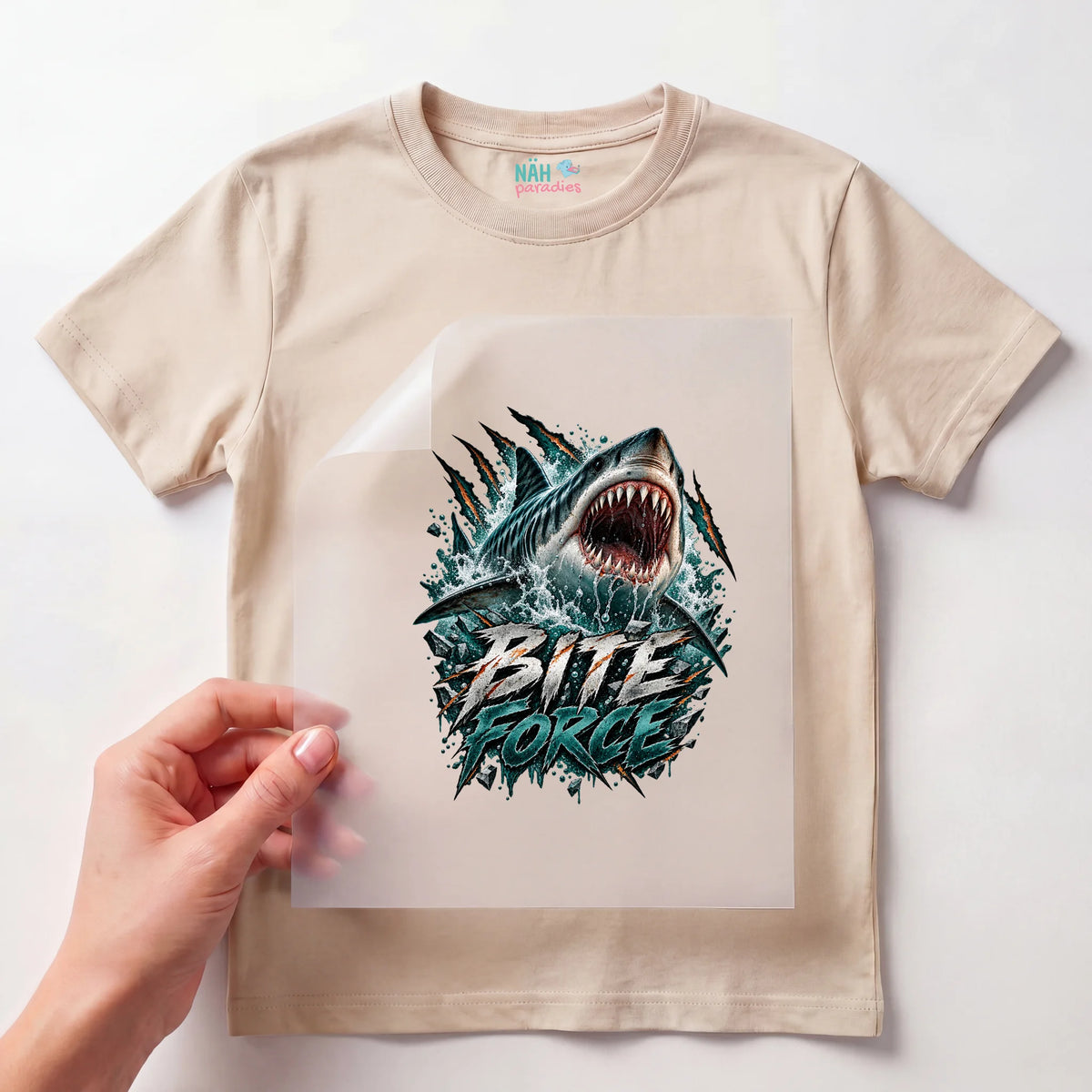 Bügelbild Hai Bite Force