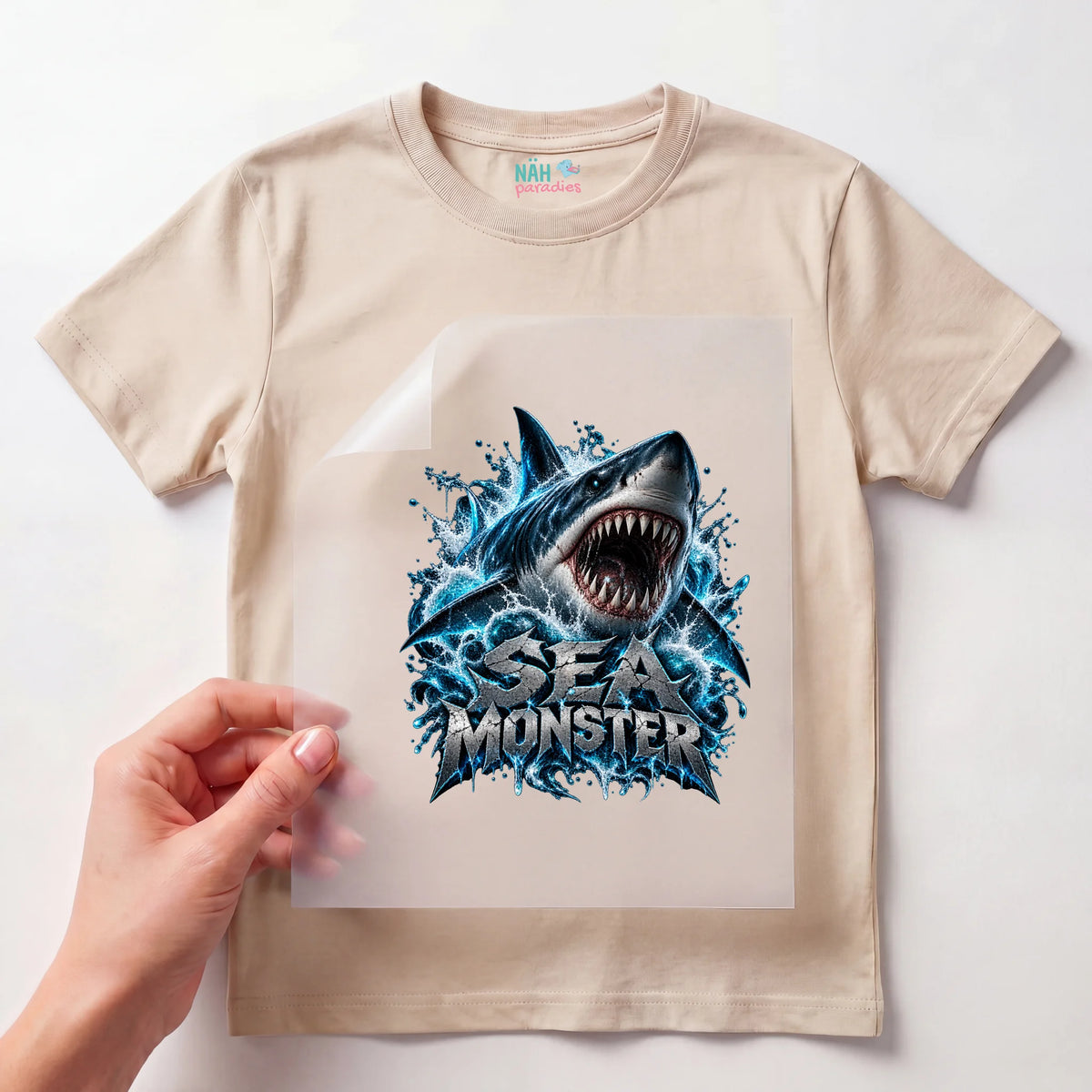 Bügelbild Hai Sea Monster