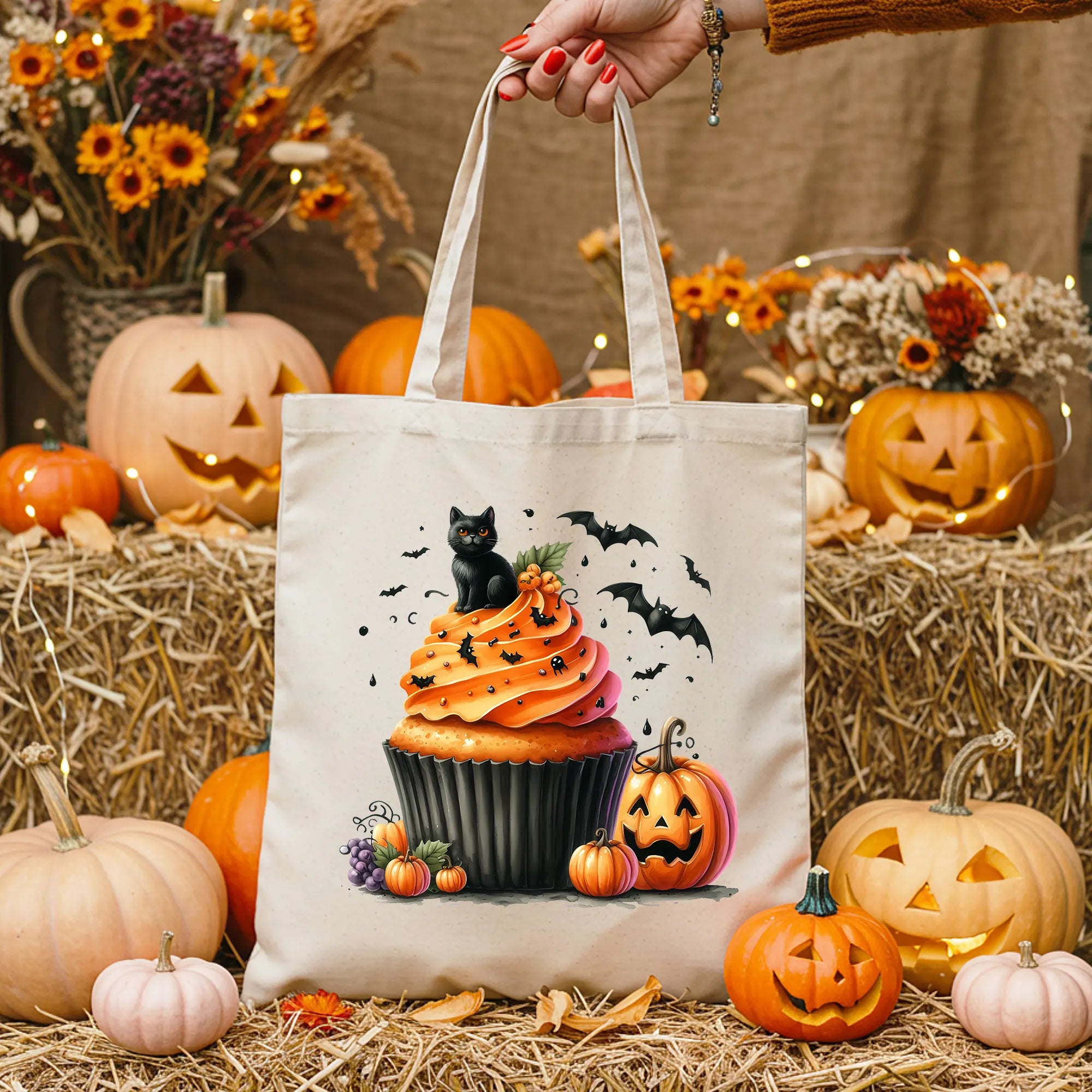 Bügelbild Halloween Cupcake Magic Cat