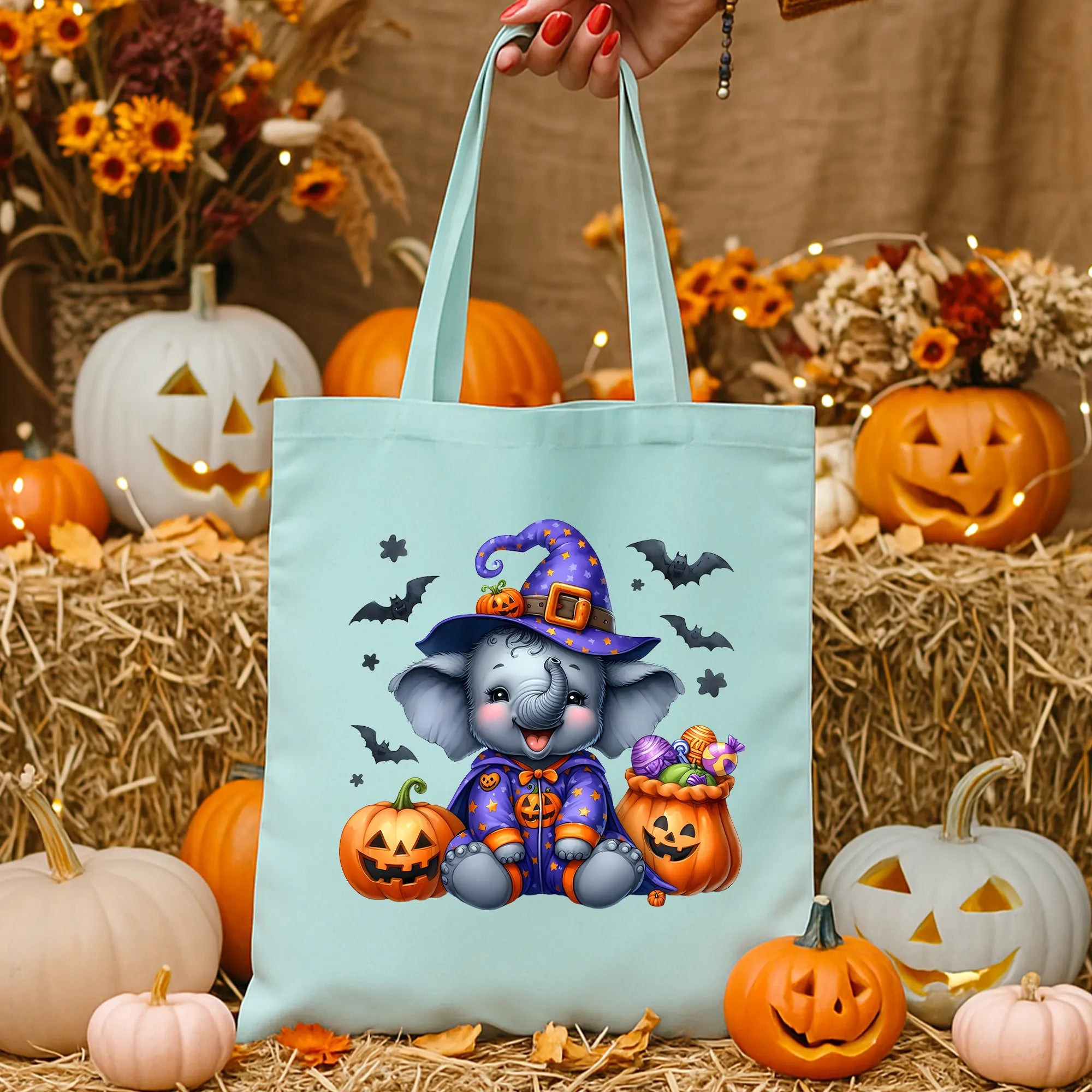 Bügelbild Halloween Elefant Trompi